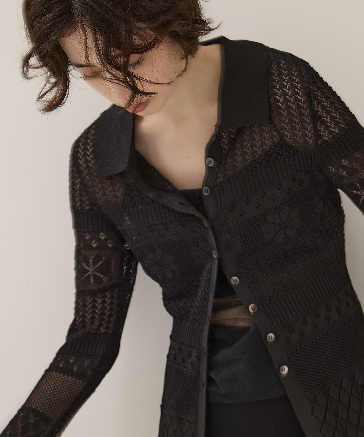 Flower Lace Knit Top EMILY ODA