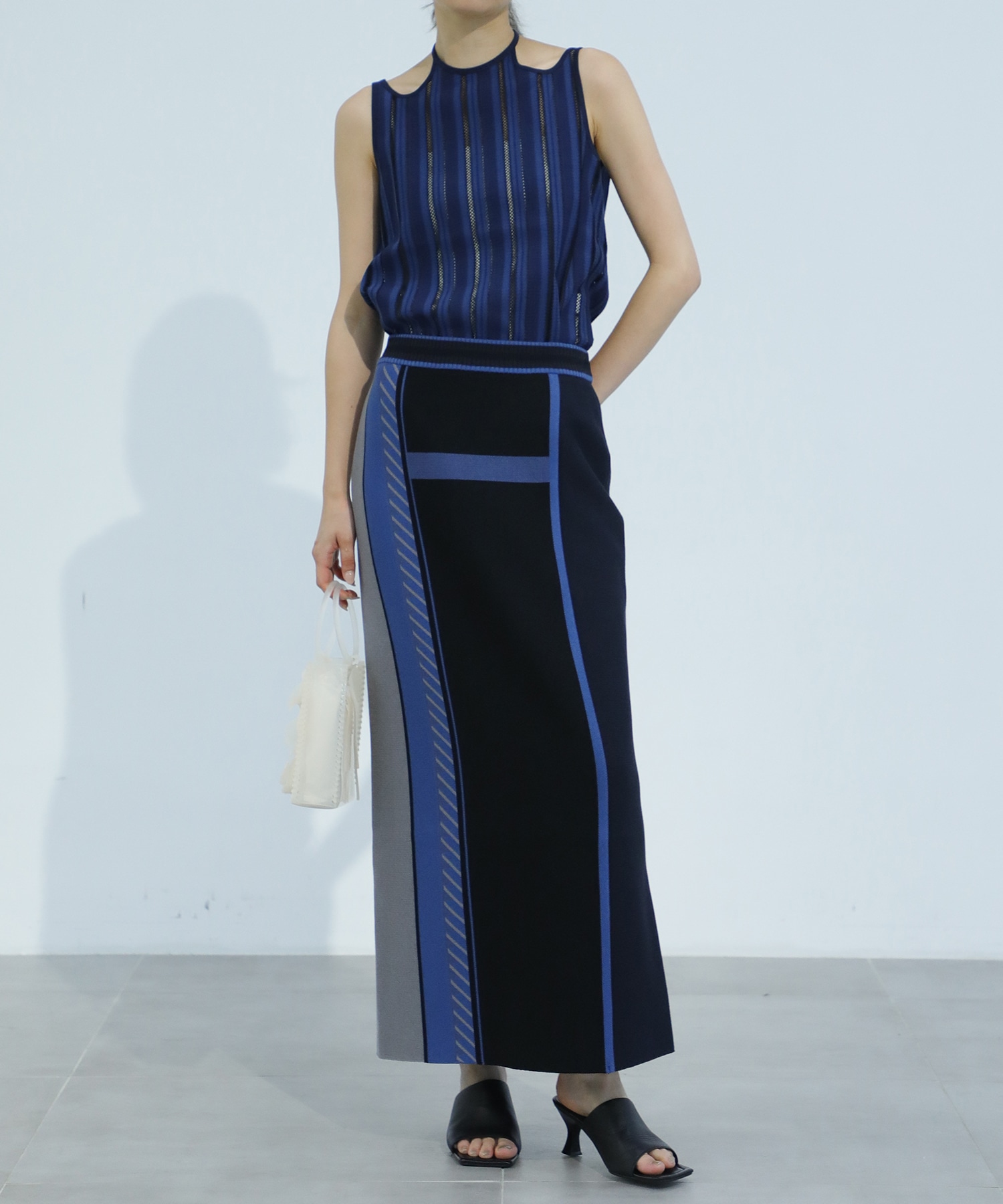 Geometric Pattern Knitted Skirt Mame Kurogouchi