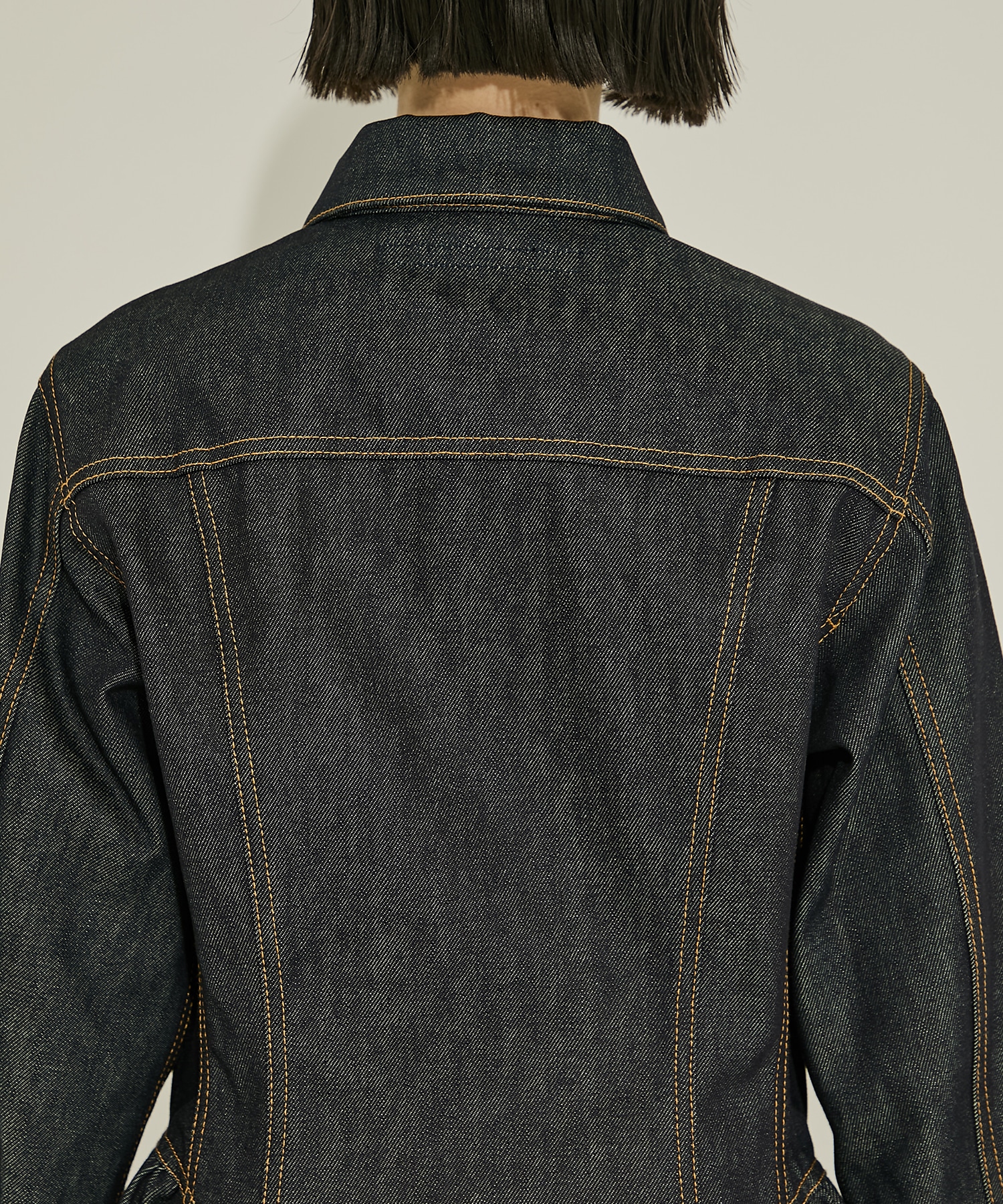 RIGID DENIM PEPLUM JACKET JOHN LAWRENCE SULLIVAN