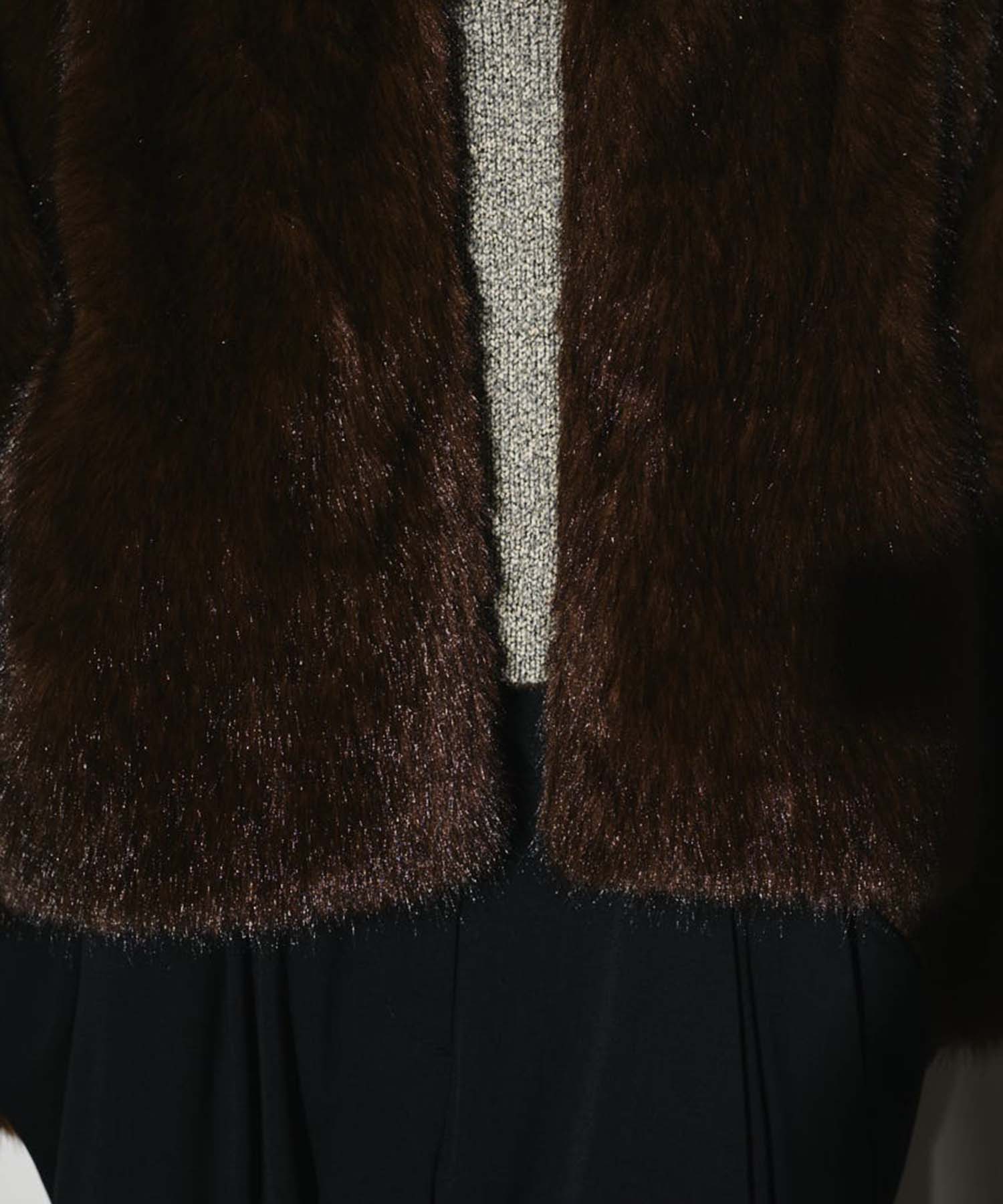 High collar faux fur jacket RIM.ARK