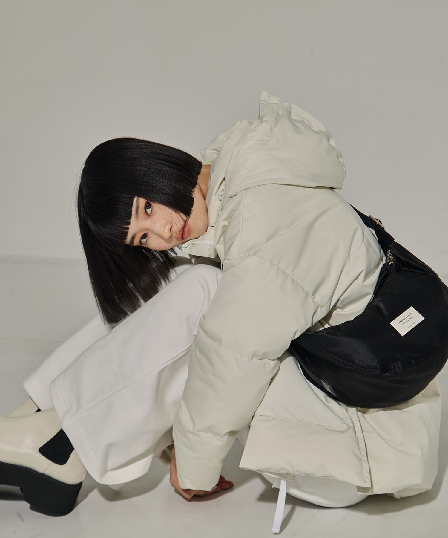 別注nylon moon shoulder bag(FREE BLACK): beautiful people: WOMENS