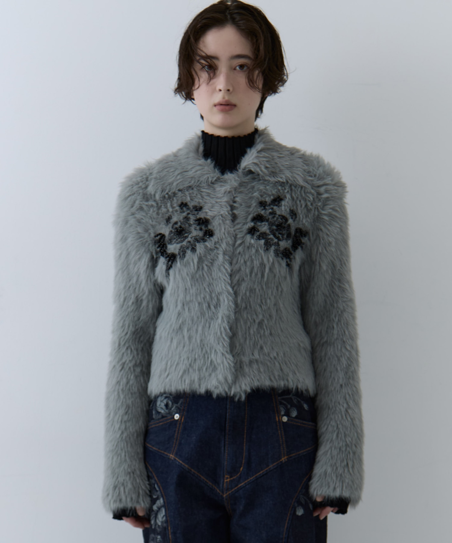 別注 シャギービジューカーディガン FETICO