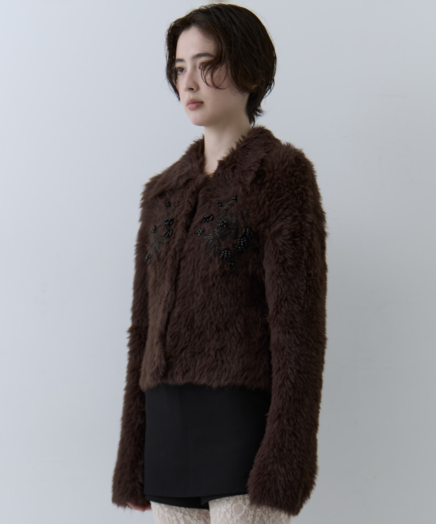 別注 シャギービジューカーディガン FETICO