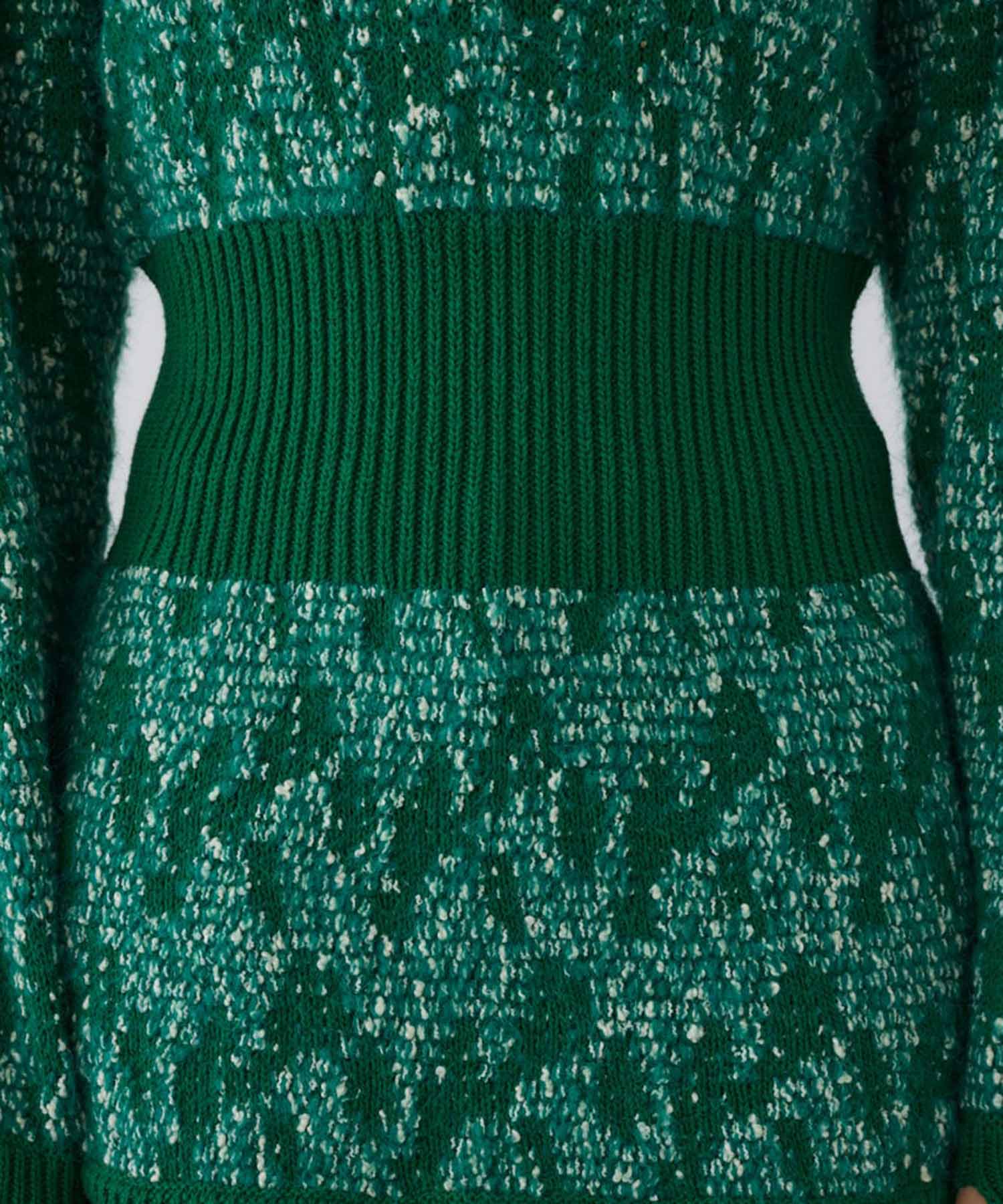 Waist switching knit tops RIM.ARK