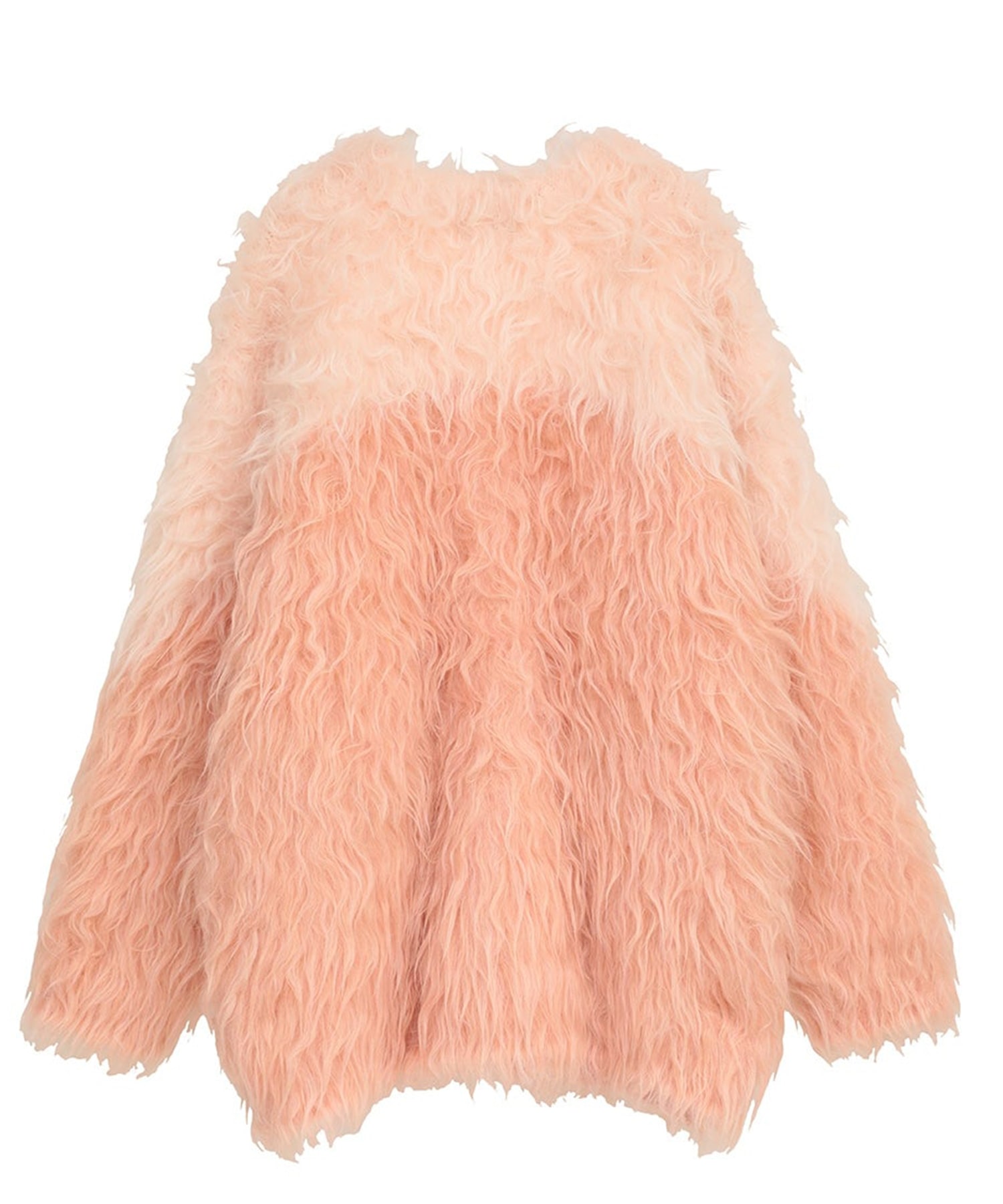 BI COLOR SHAGGY KNIT CARDIGAN CLANE