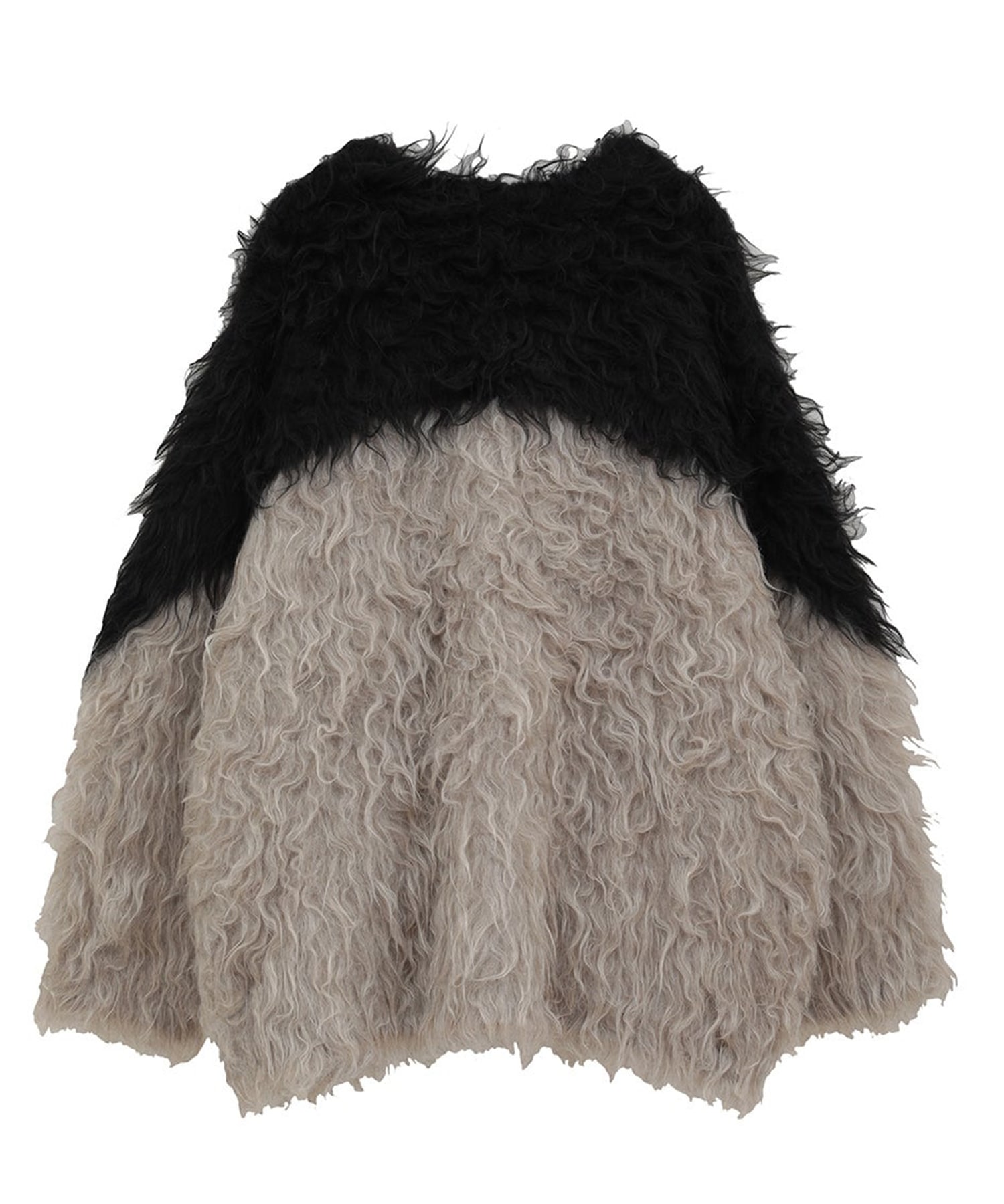 BI COLOR SHAGGY KNIT CARDIGAN CLANE