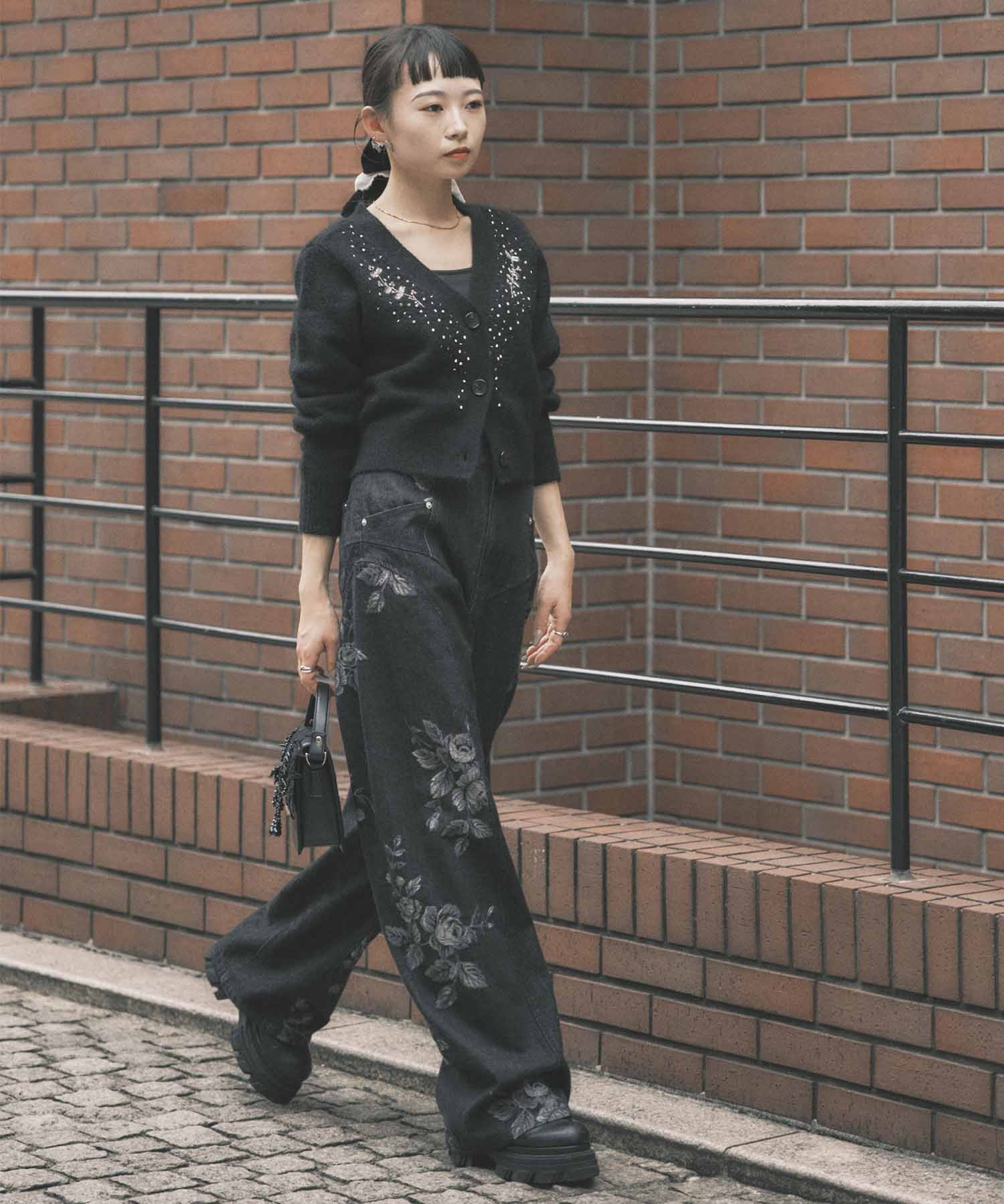 Jacquard-knit V-neck cardigan FETICO