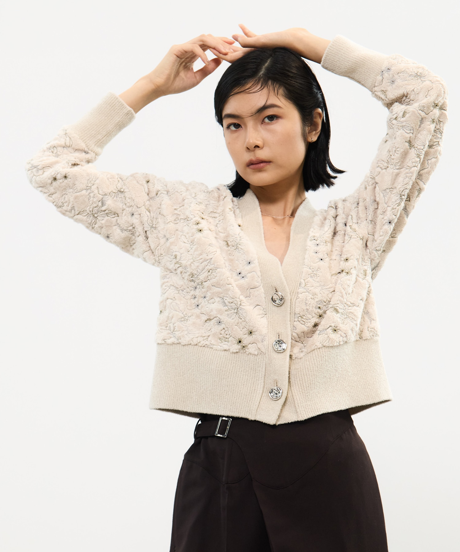 Camouflage embroidered knit cardigan MURRAL