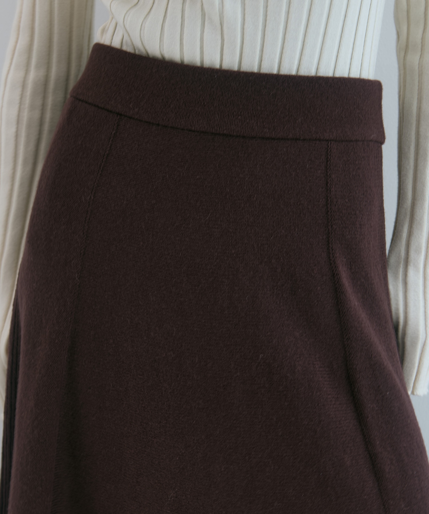 別注 CASHMERE FLARE LONG SKIRT WRAPINKNOT