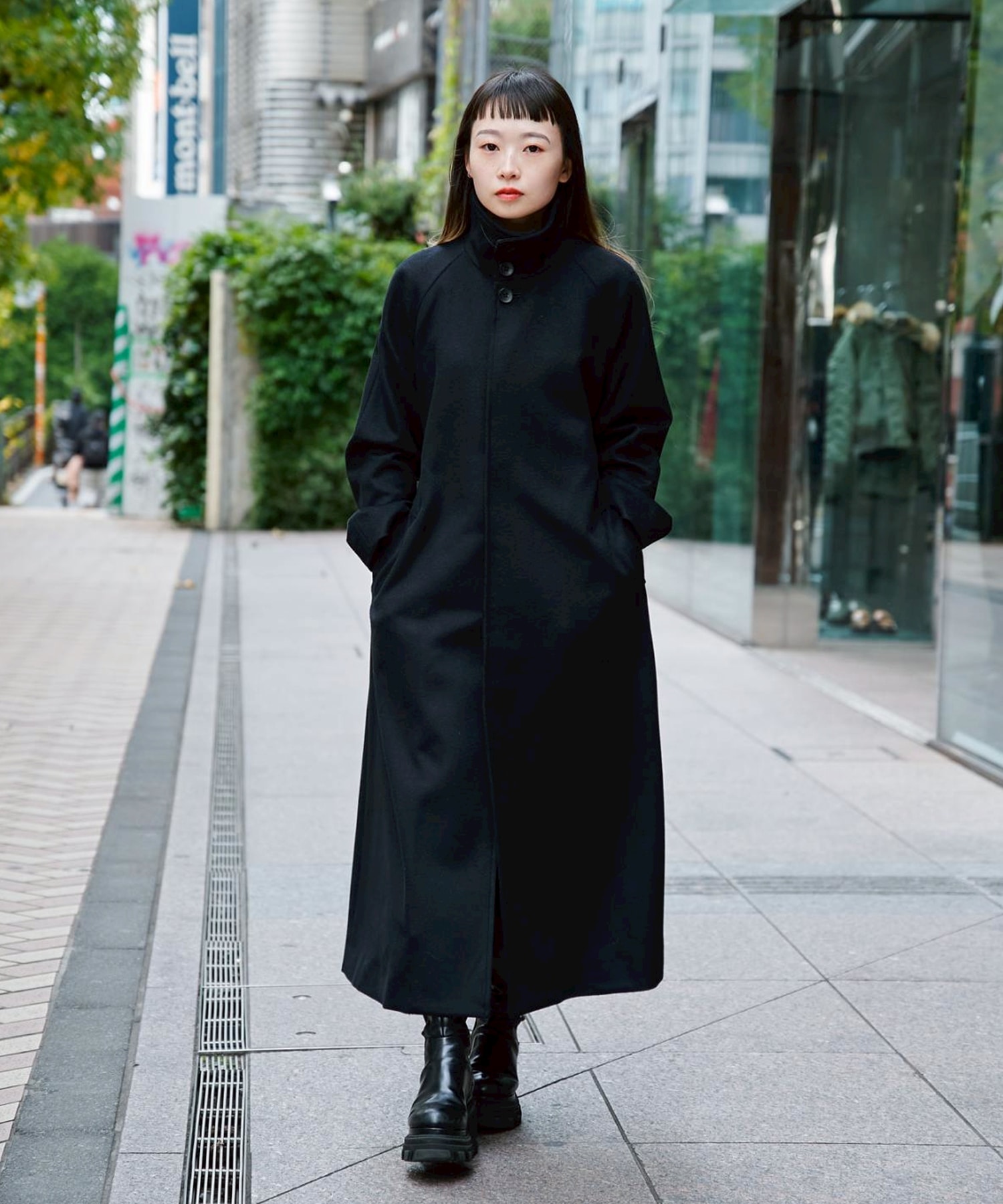 別注スタンドカラーロングコート Dessin de mode