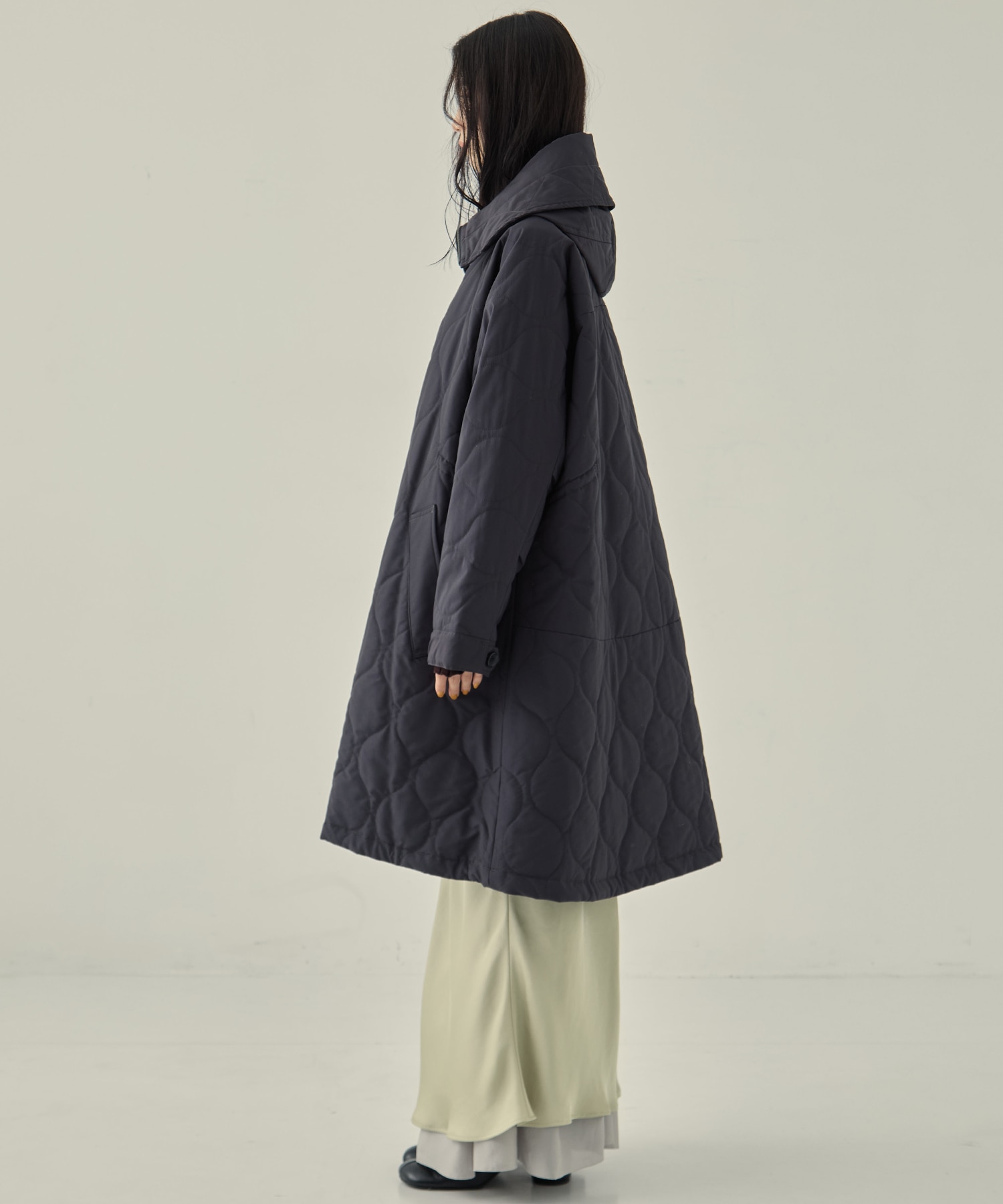 リサイクル60/40クロスキルティングフーディー VACHEMENT