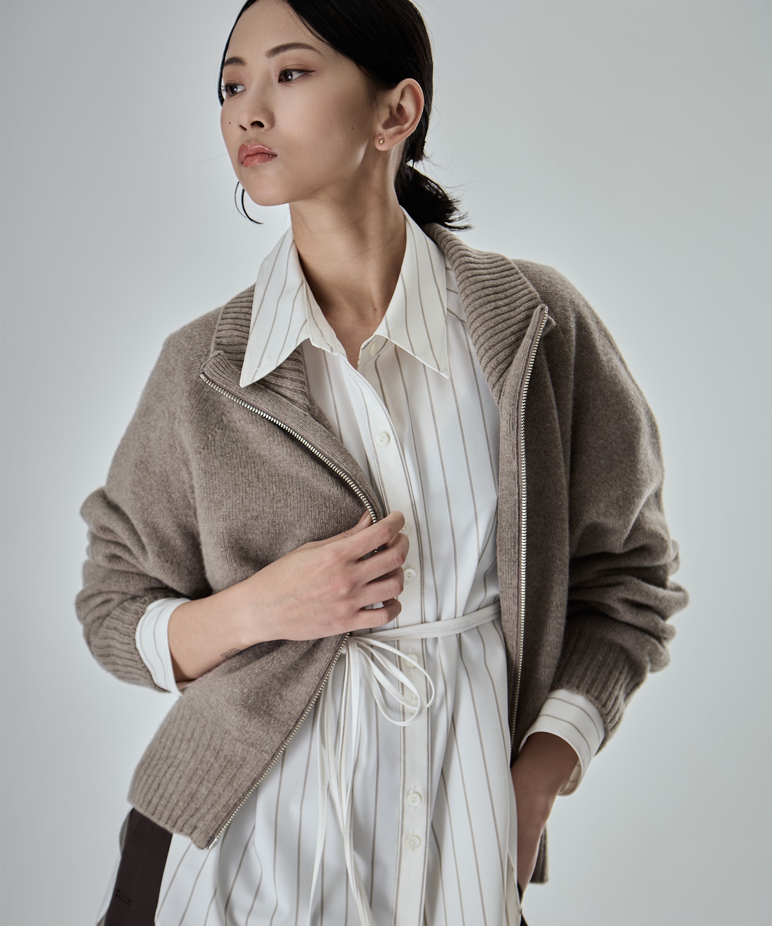 Wide Stripe 2way Shirt STUDIOUS