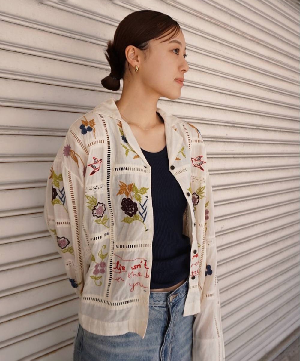 Embroidery Patchwork Shirts TODAYFUL