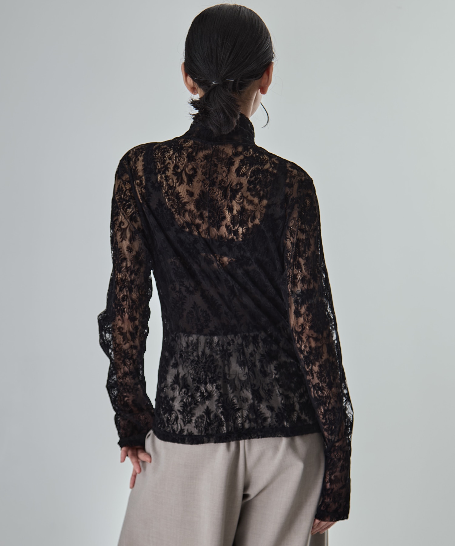 Stretch Flocky Lace Top STUDIOUS