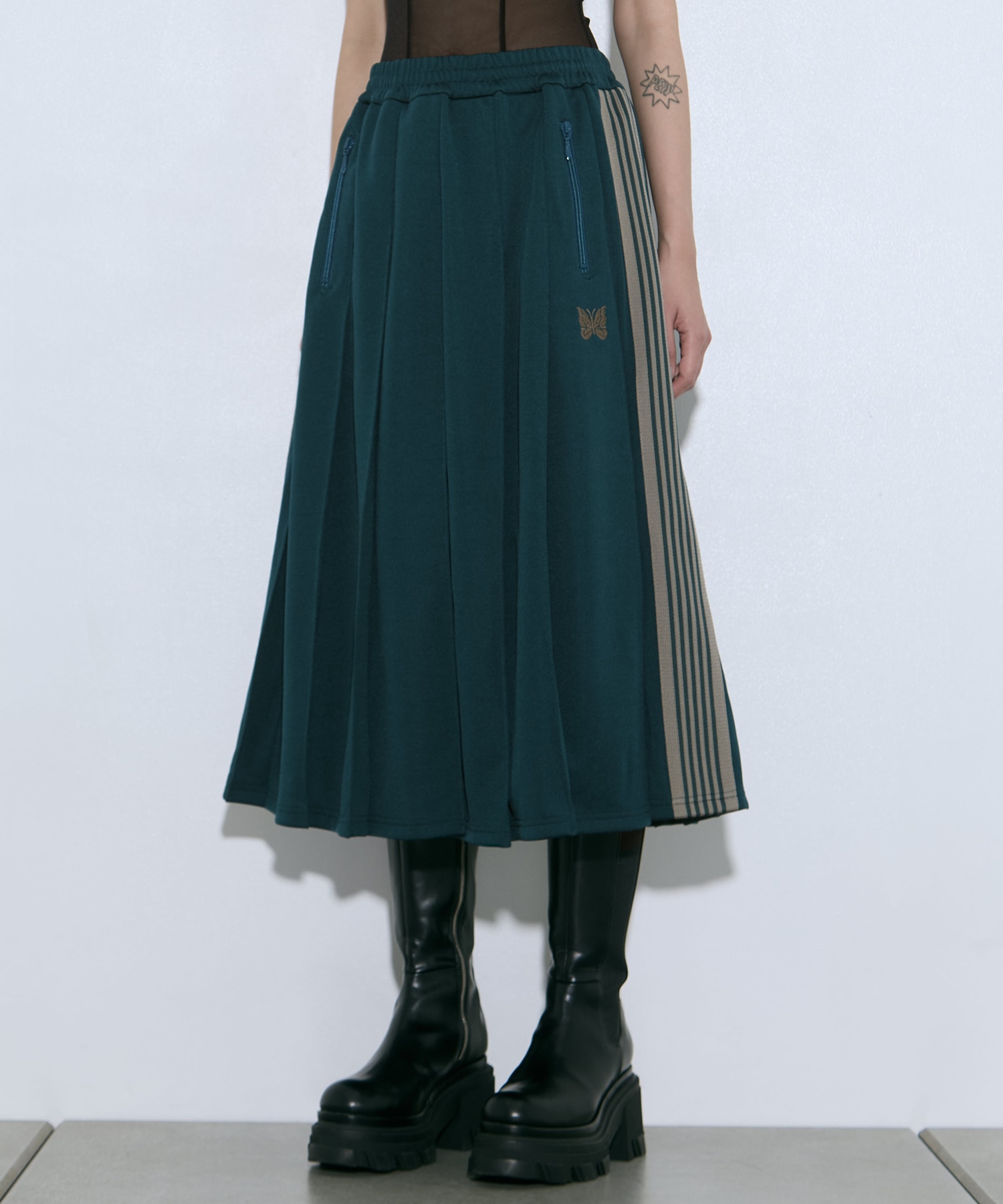 Pleated Track Skirt - Poly Smooth 