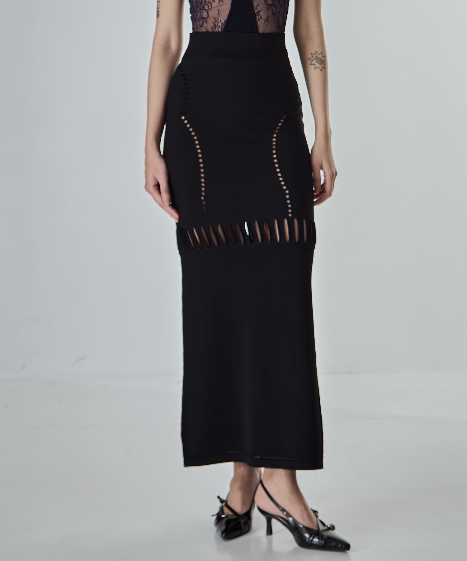 別注 MESH KNIT MAXI SKIRT FETICO