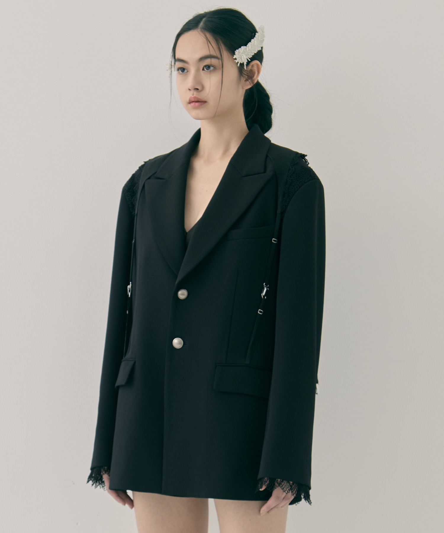 garter collar peaked lapel jacket tanakadaisuke