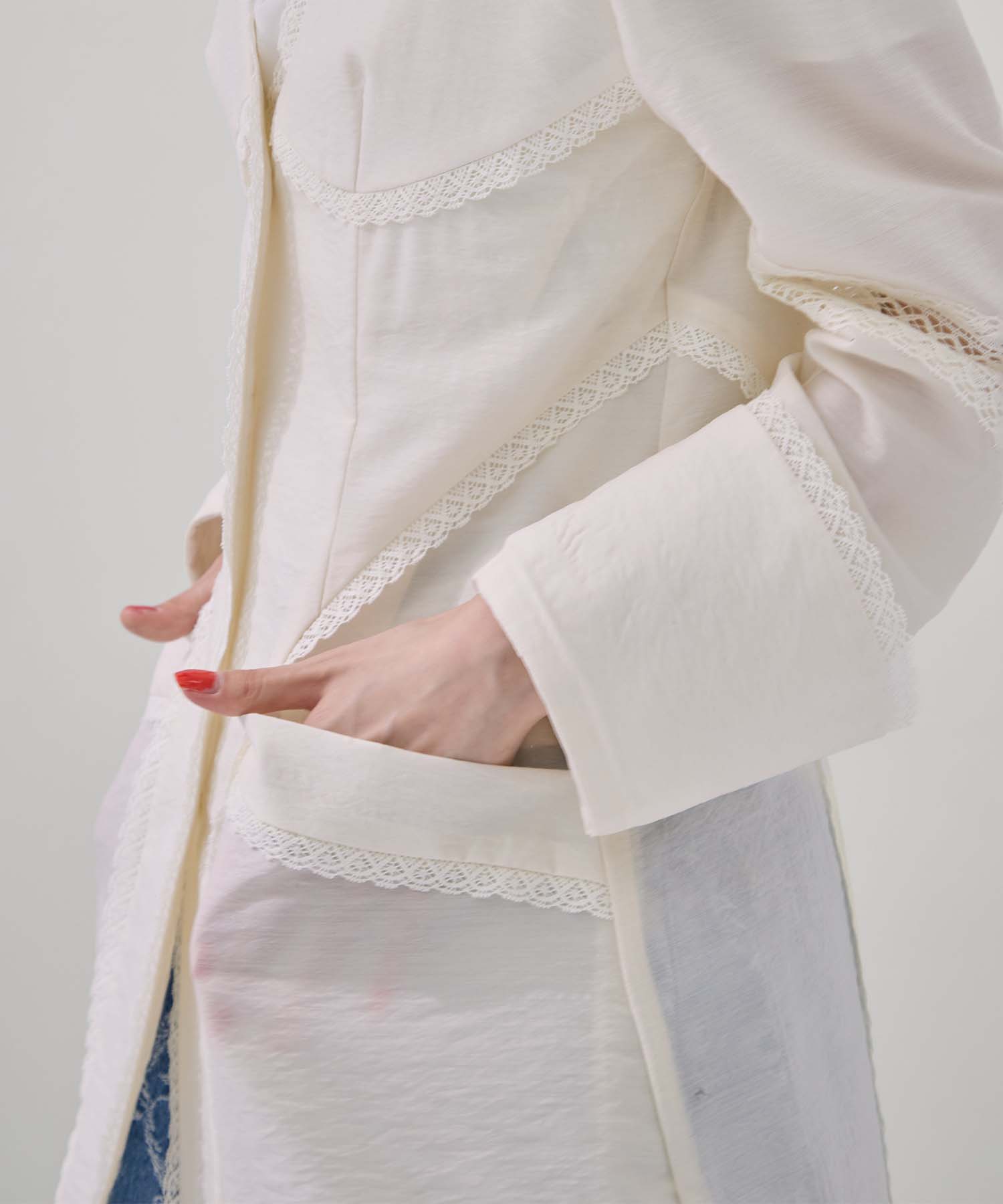 別注 LACE-PANELED JACKET FETICO