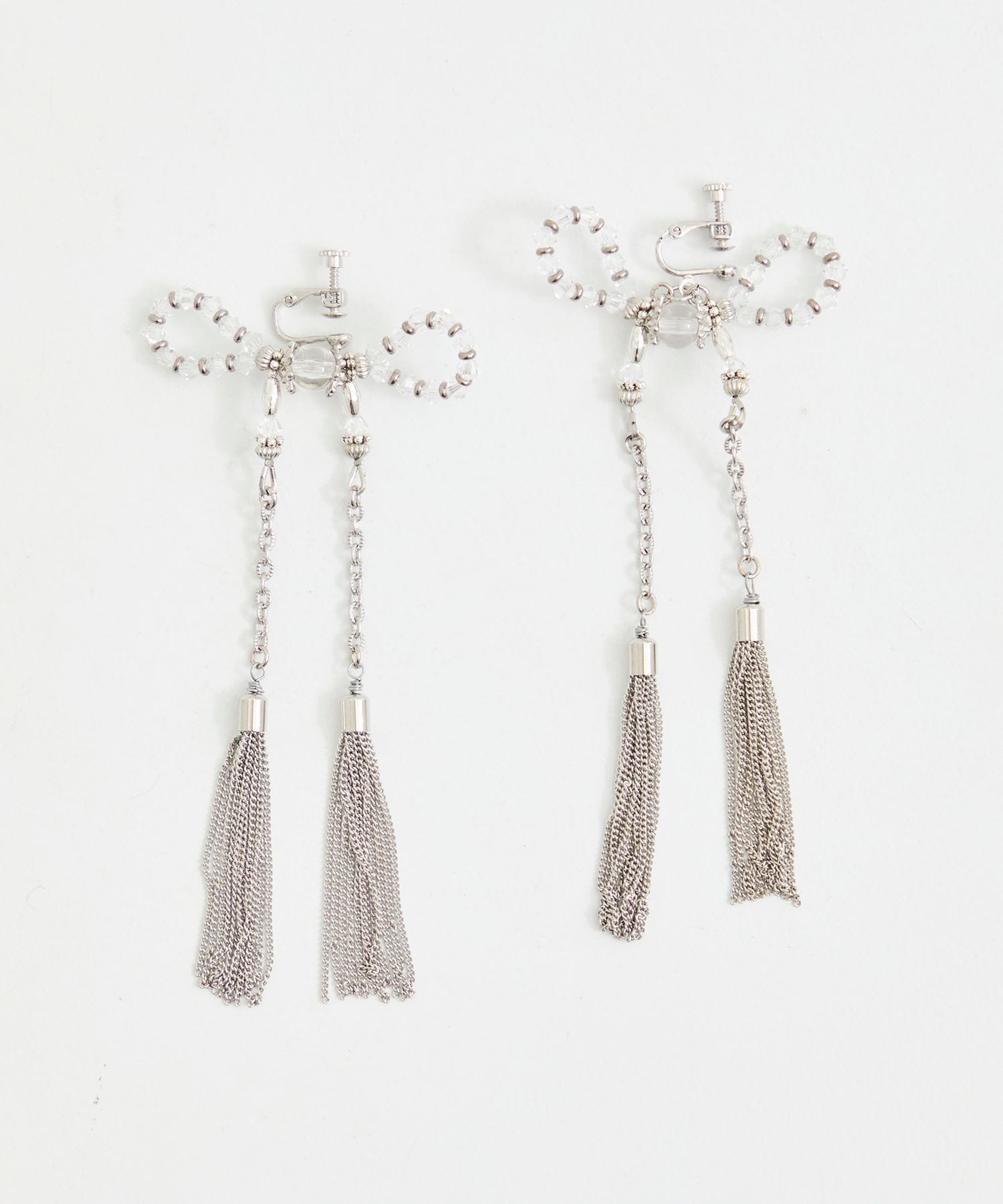 crystal ribbon chain earings tanakadaisuke