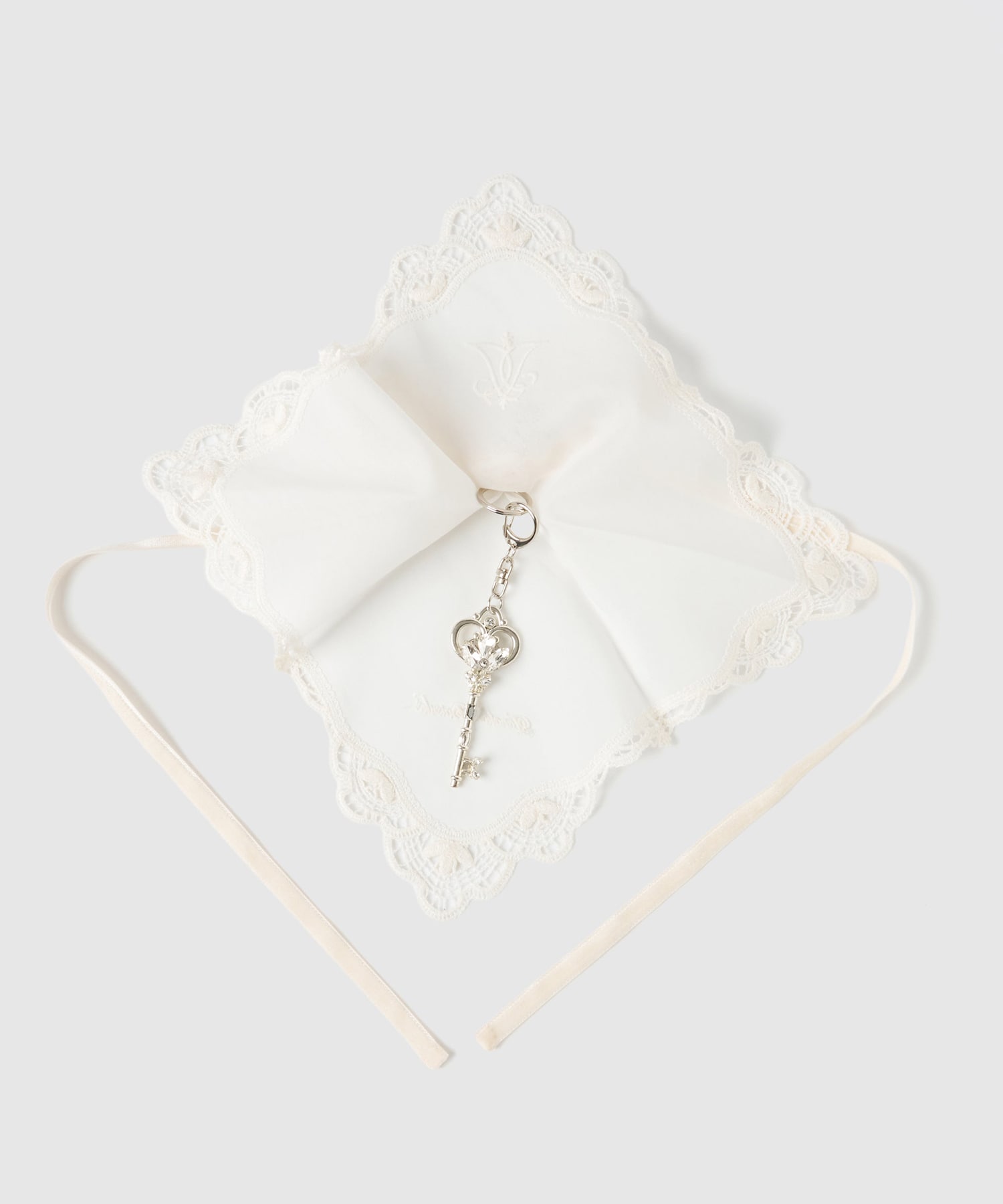 doily lace ribbon key charm tanakadaisuke