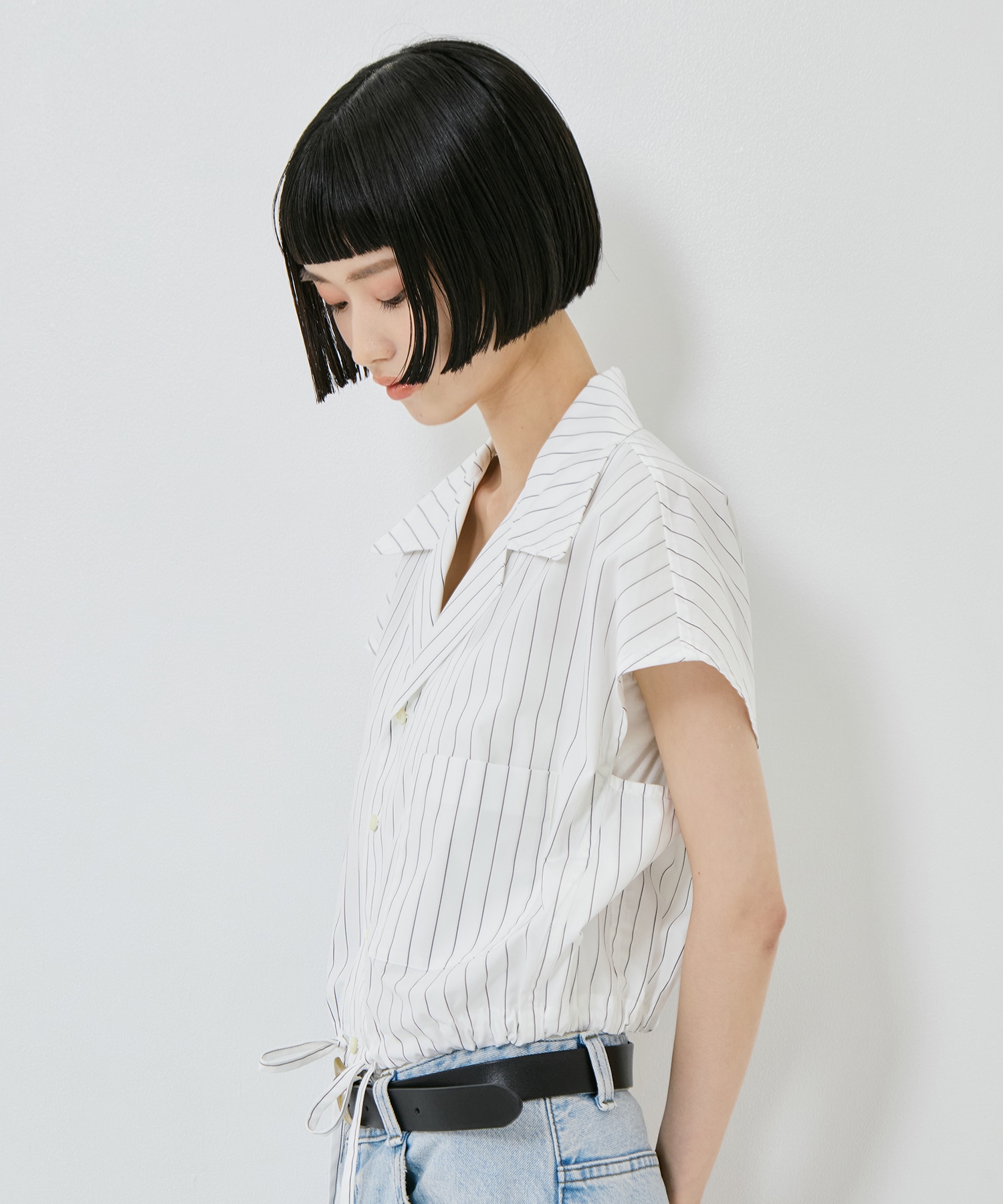 Open Collar Cropped Shirt UJOH