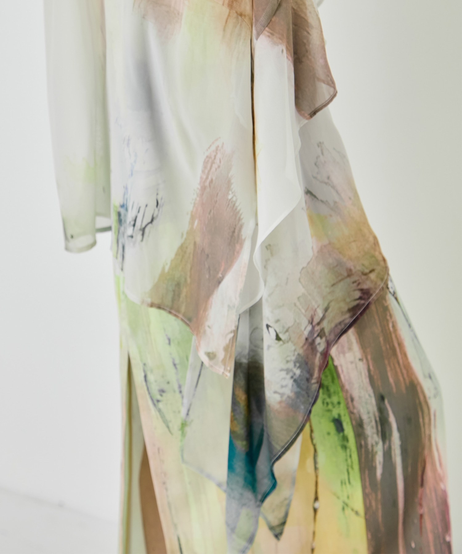 PAINTED TEXTURE ART LAYERED DRESS AMERI