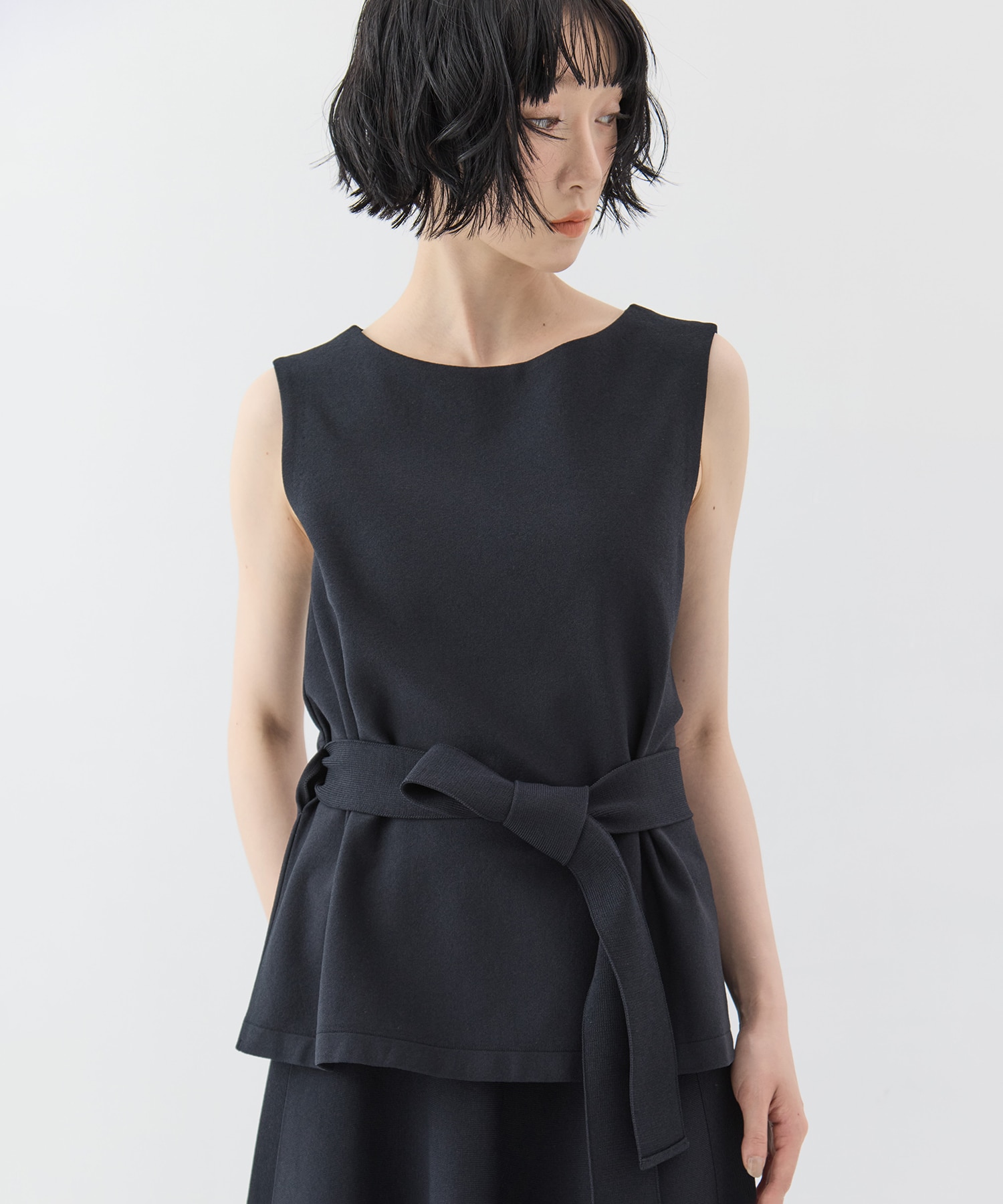 別注no sleeve knit tops WRAPINKNOT