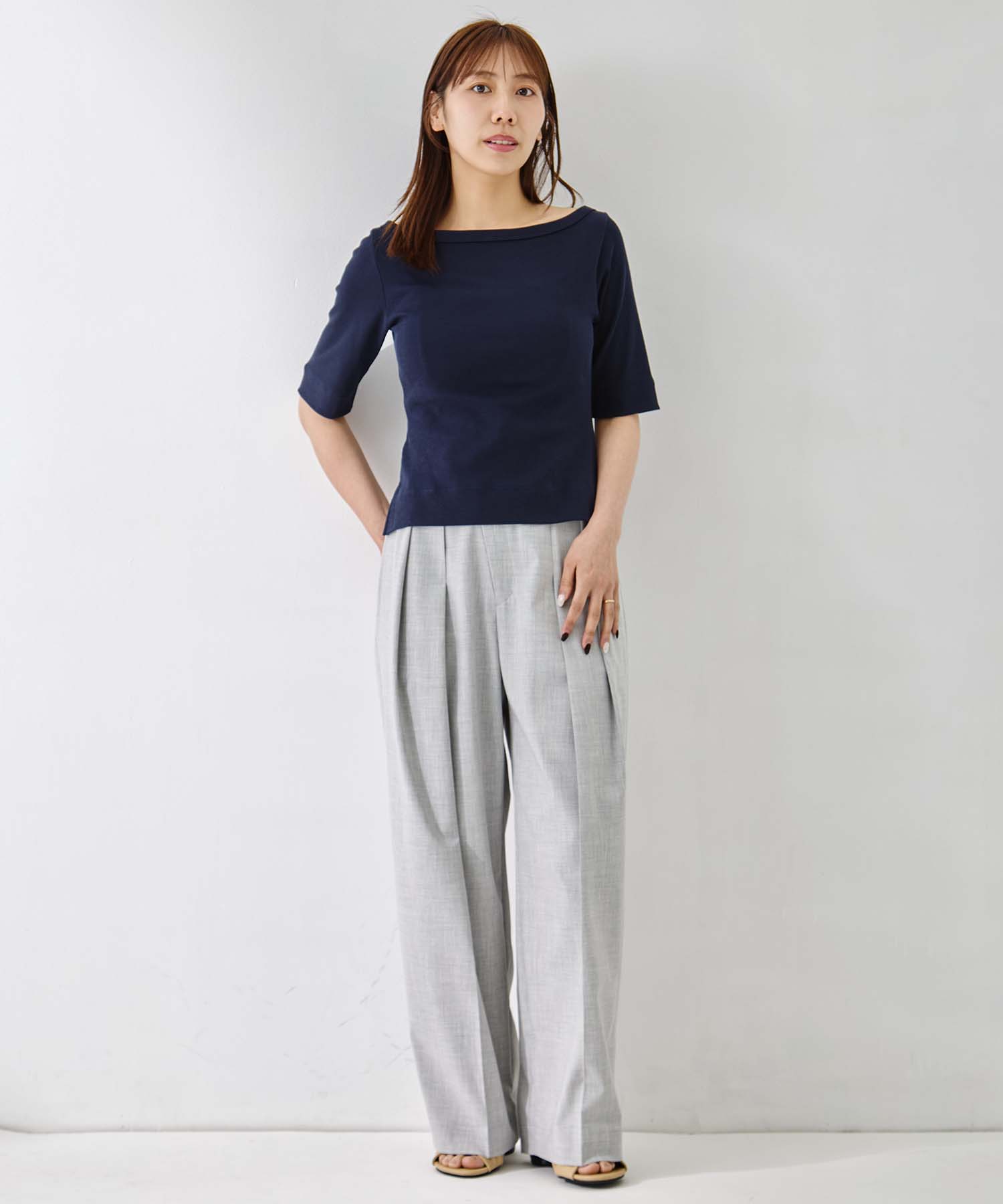 Luxury Cotton Boat Neck Tee 