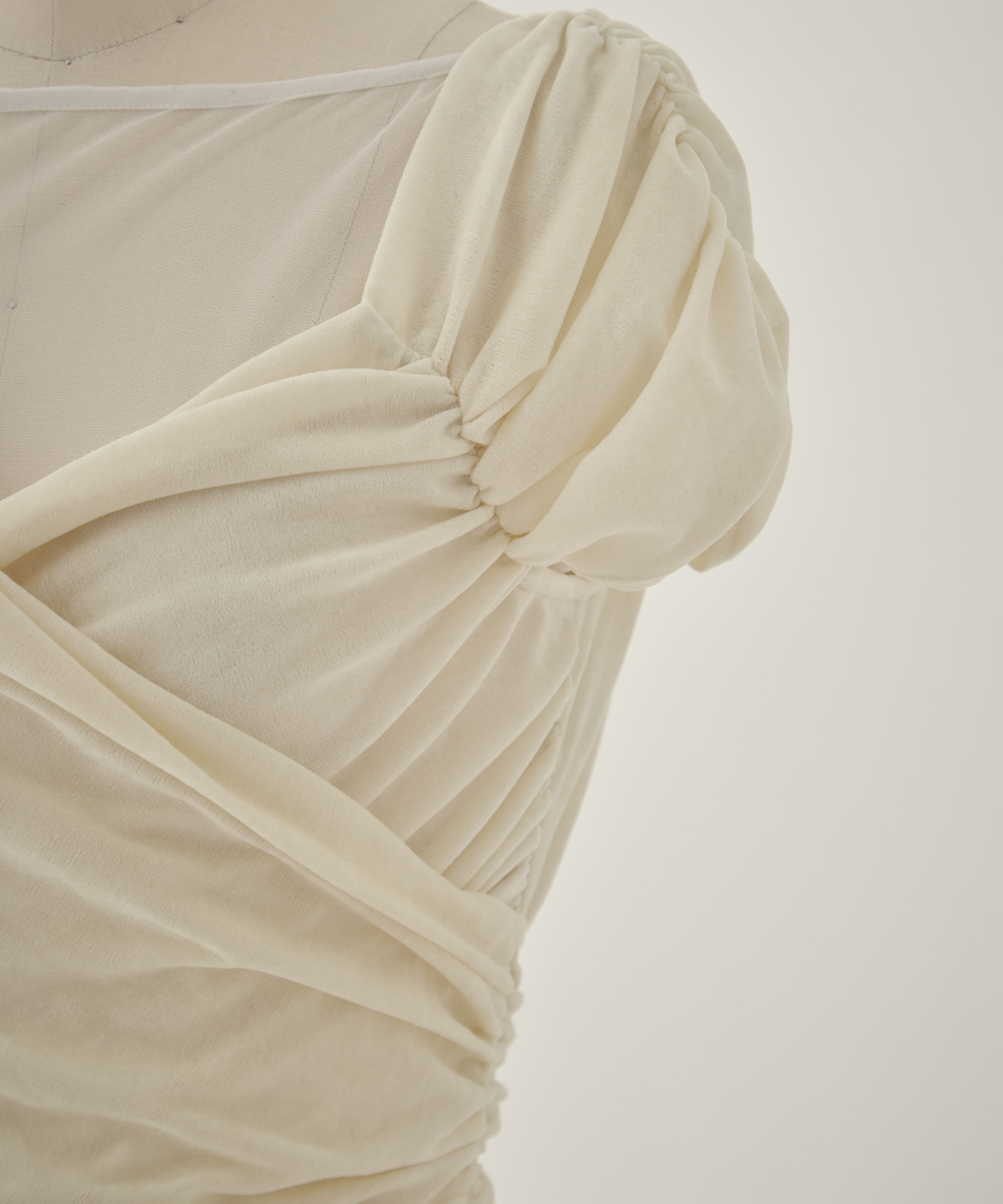 VELVET TULLE GATHERED TOP FETICO