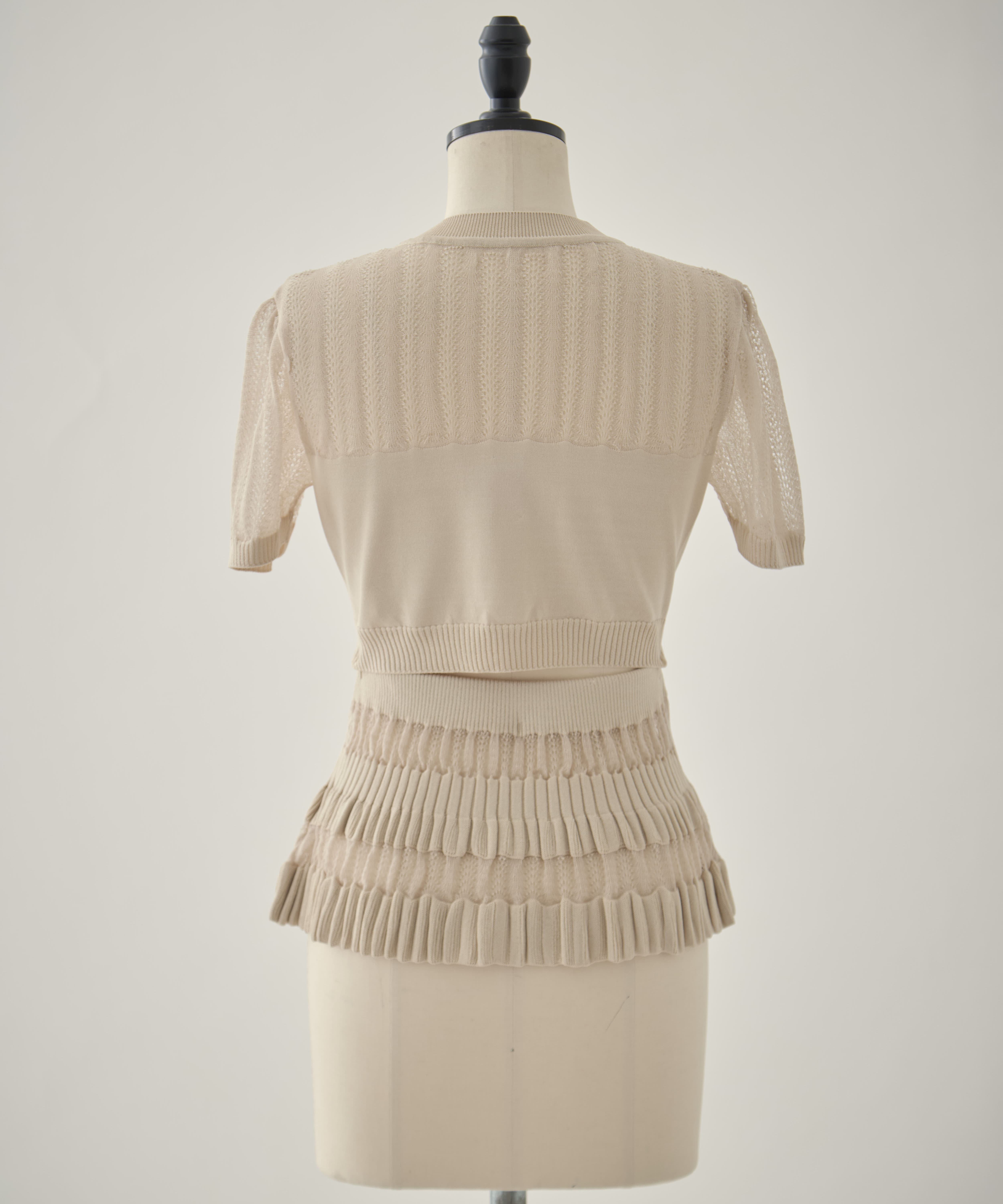 CONVERTIBLE SHEER STRIPE KNIT CARDIGAN FETICO