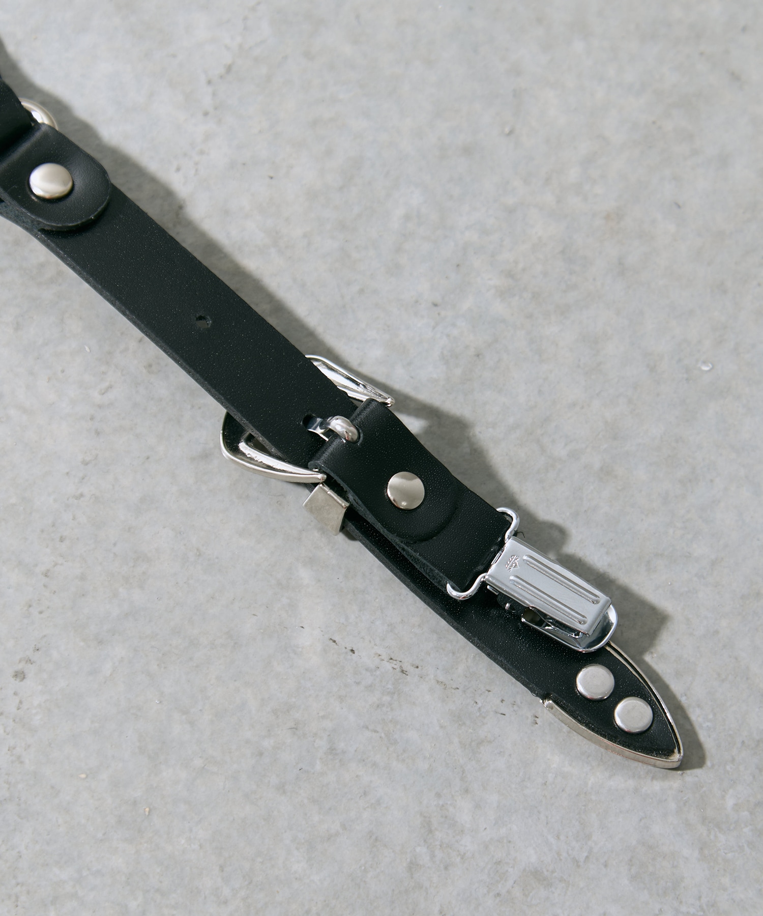 Metal leather suspenders TOGA