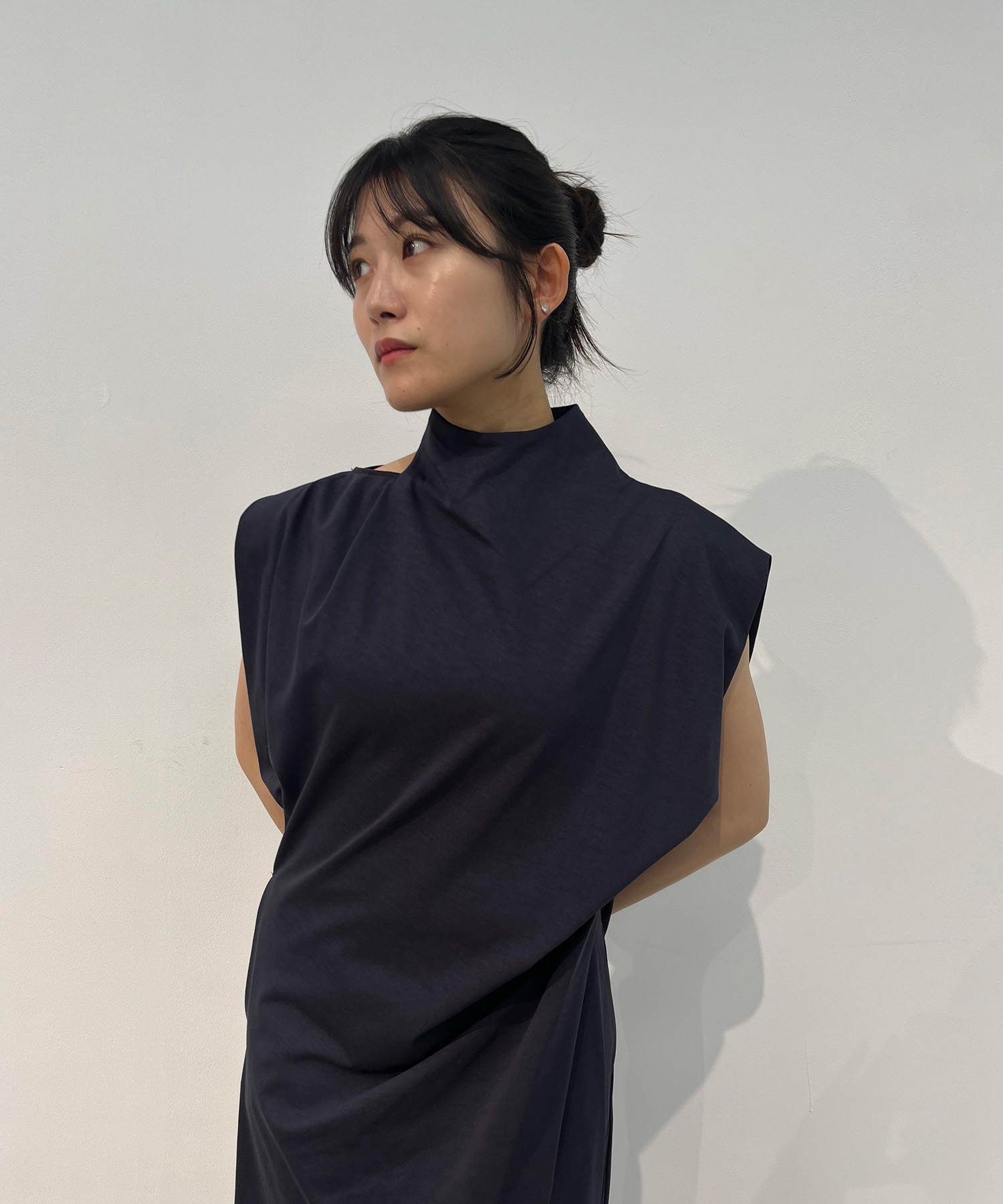 Cotton Jersey Asymmetric Dress Mame Kurogouchi