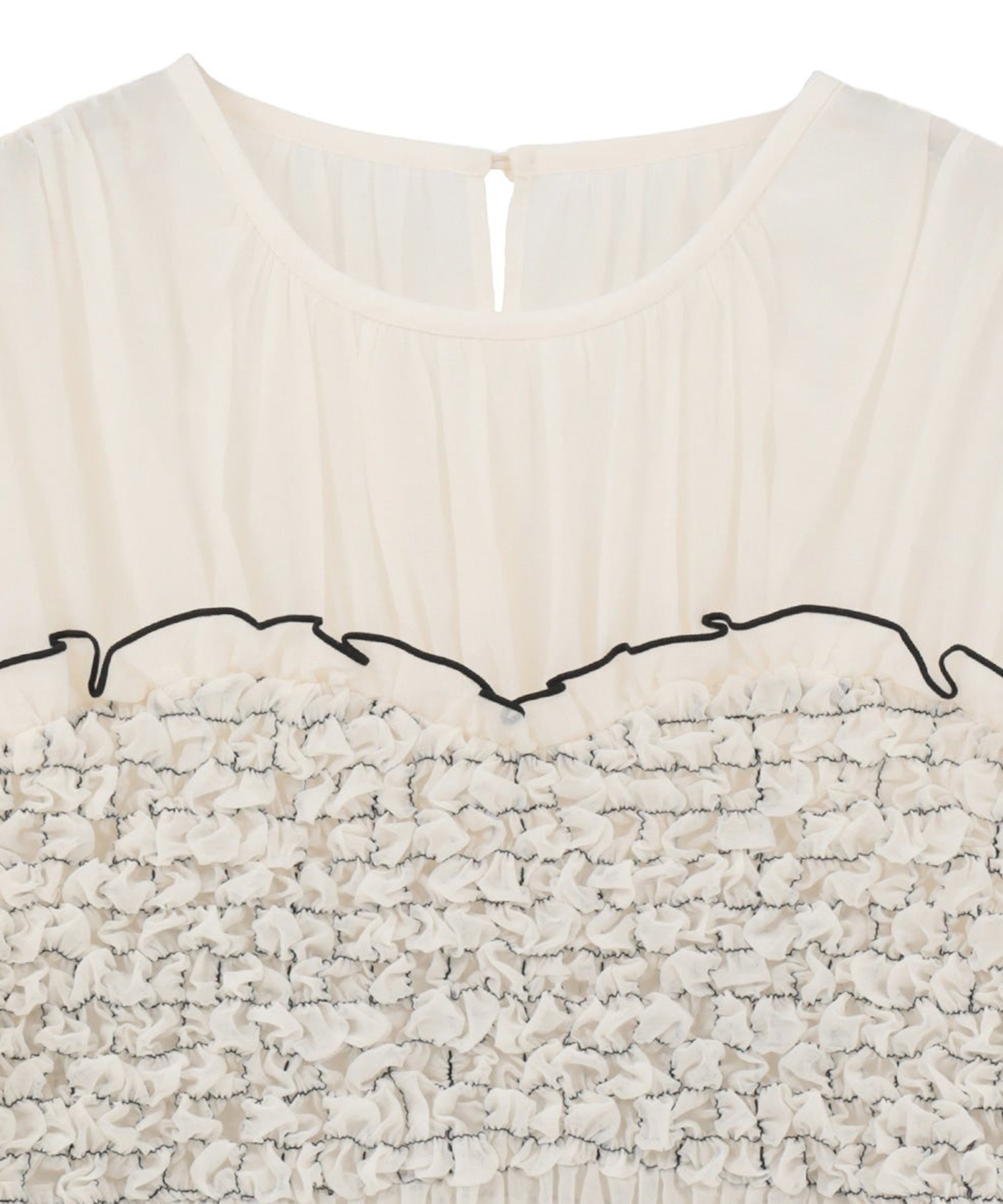 COLOR STITCHED SHIRRING TOPS CLANE