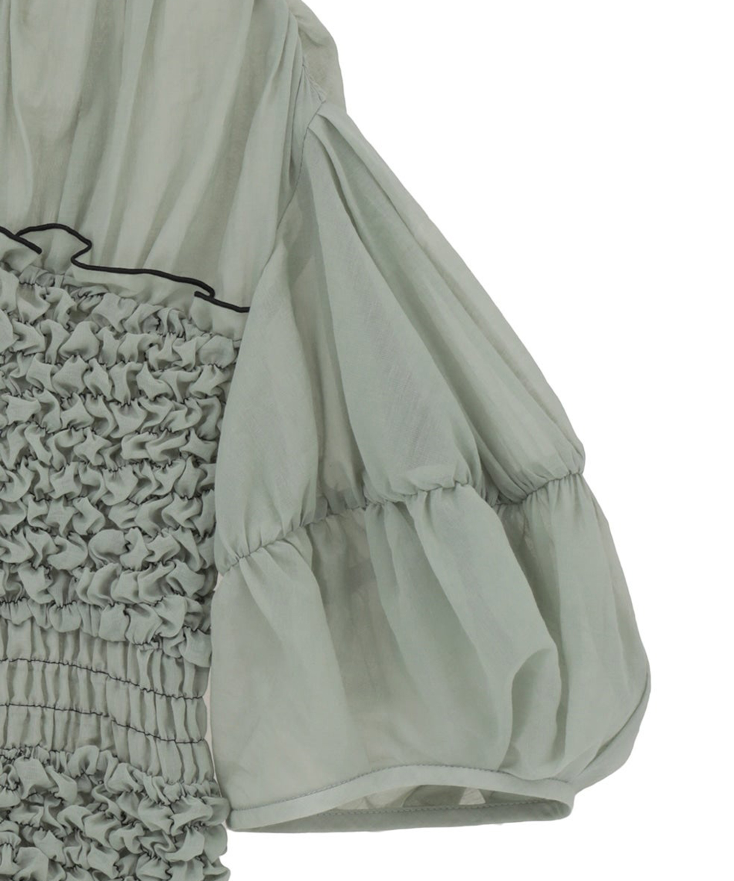 COLOR STITCHED SHIRRING TOPS CLANE