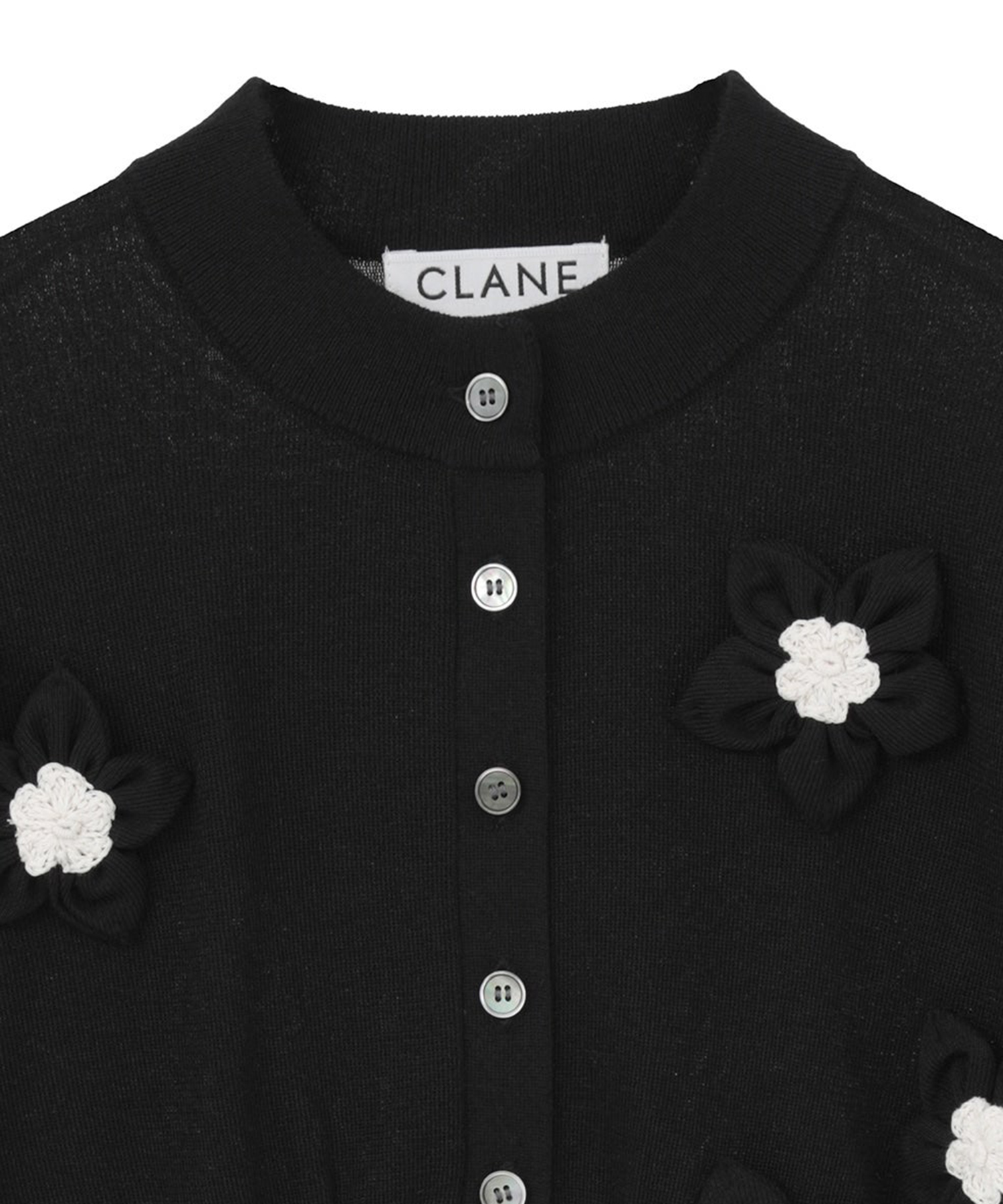 FLOWER MOTIF KNIT CARDIGAN CLANE