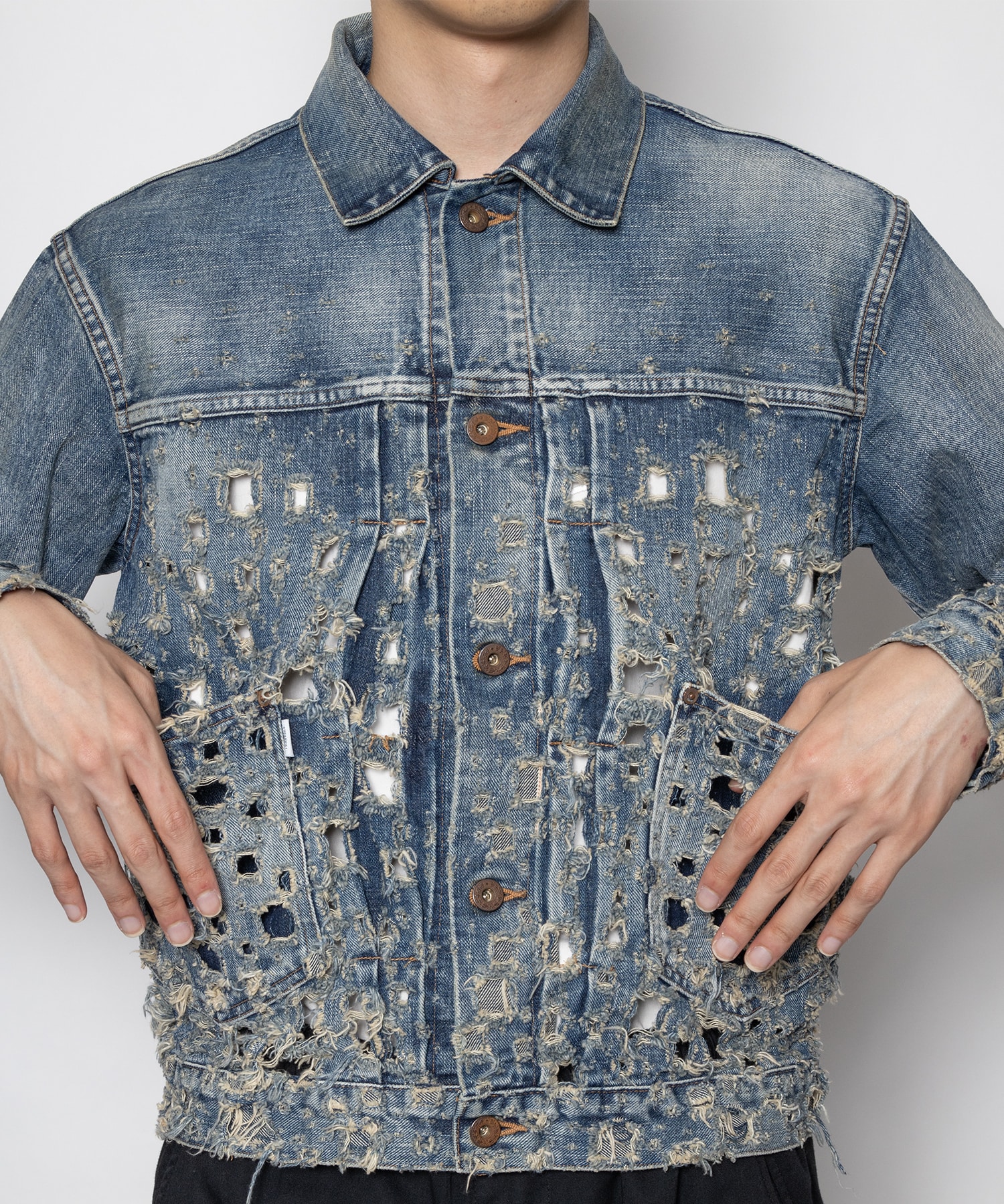 CRUSHED MODERN DENIM JACKET SUGARHILL