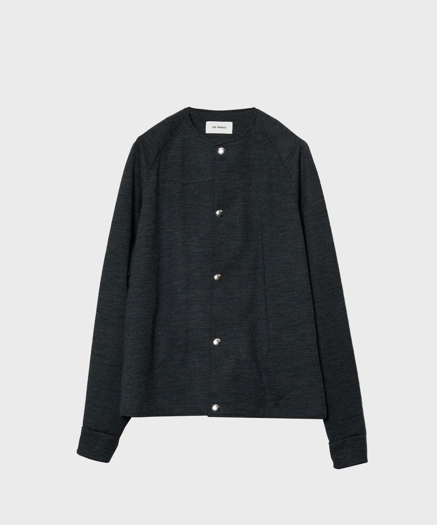 RERACS COLLARLESS SNAP CARDIGAN THE RERACS