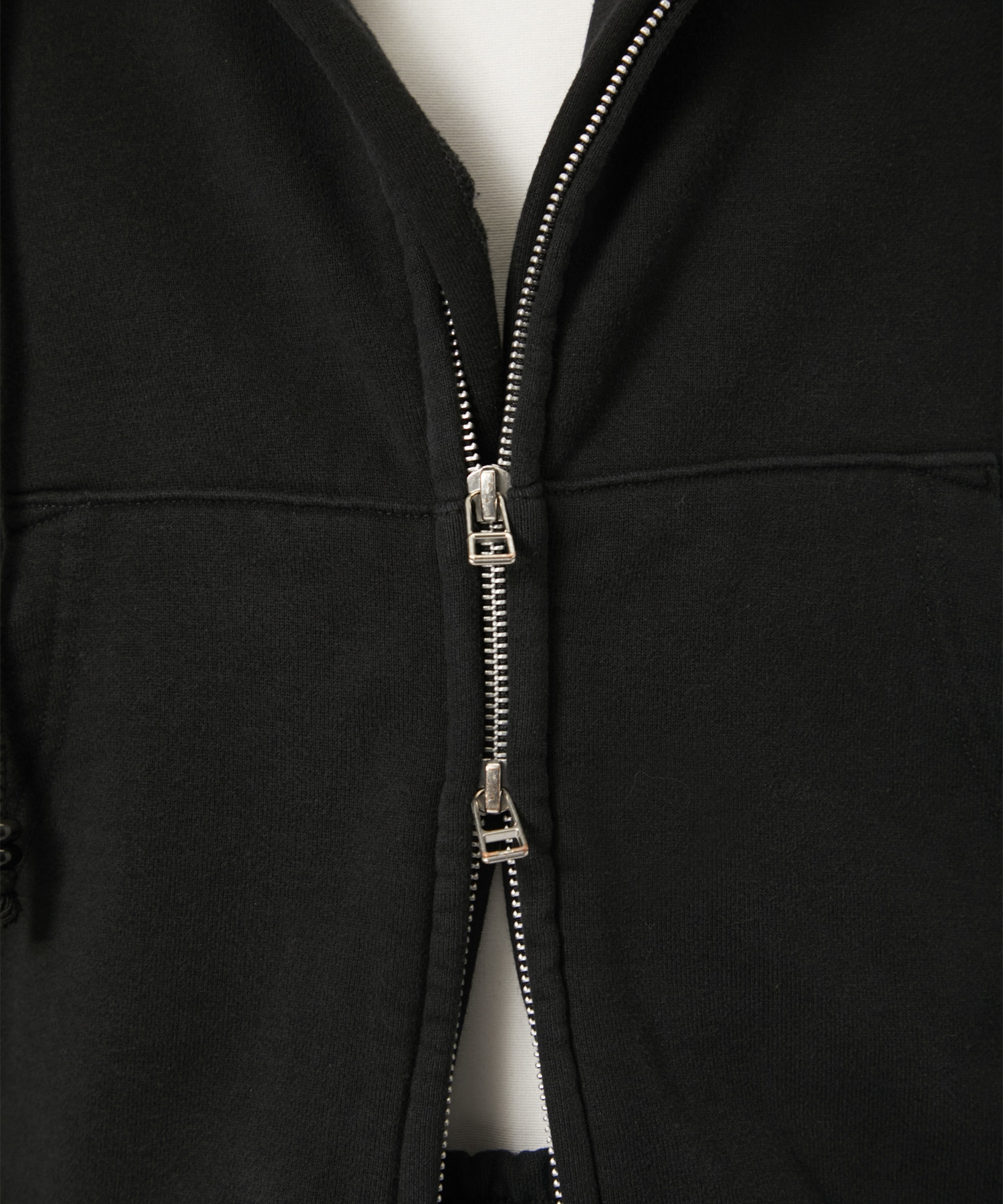 PANELLED ZIP UP HOODIE NVRFRGT