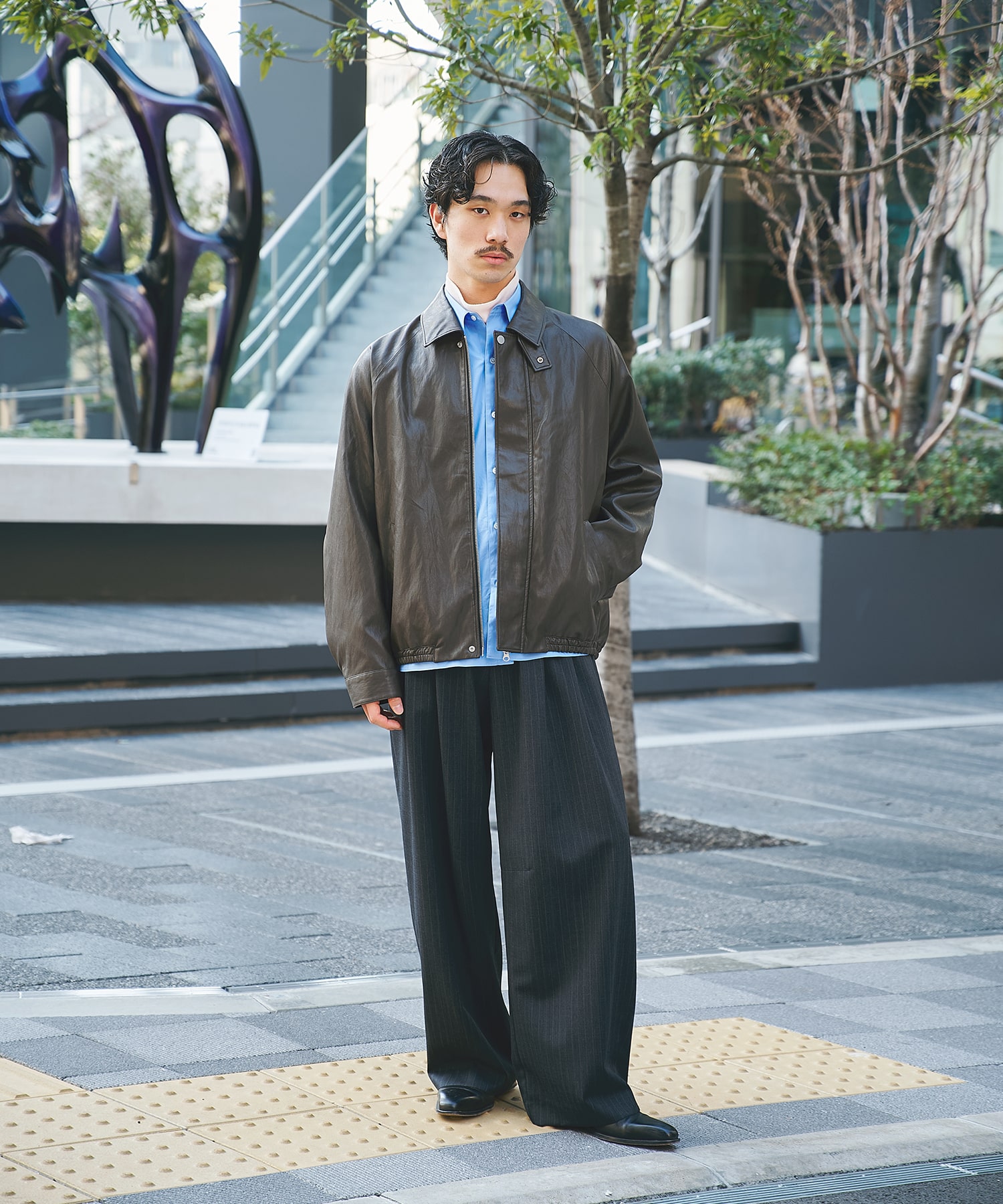 MODERN LEATHER BLOUSON STUDIOUS