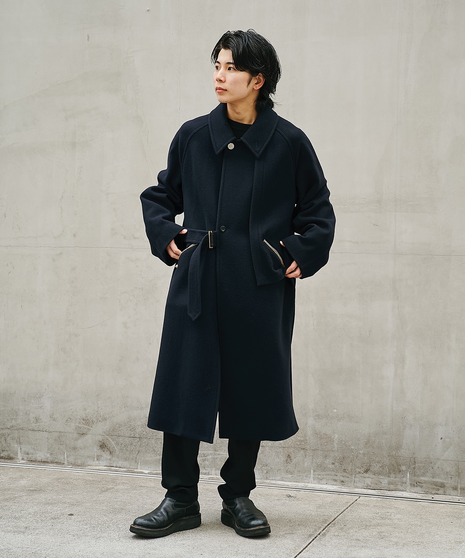 別注 Soutien Collar Tie Locken coat CULLNI