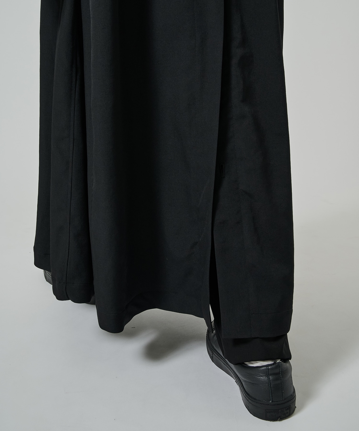 's Yohji Yamamoto キモノスリーブ ステンカラー コート HIGH GAUGE C SINGLE JERSEY SLASH DESIGN KNIT(S Black