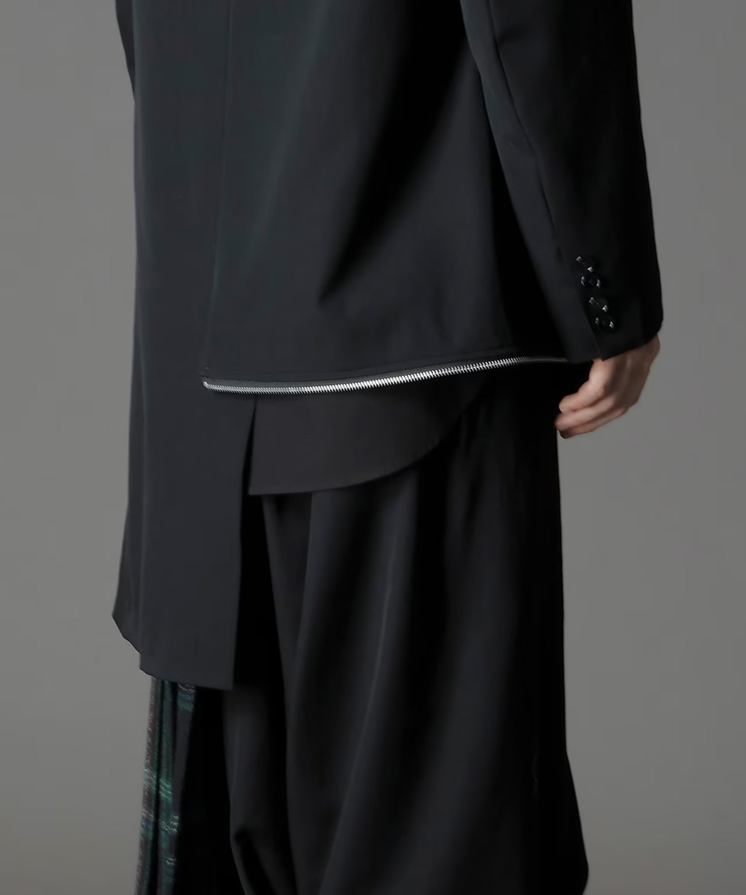 W/GABARDINE DOUBLE GAUZE RIGHT PLEATED JACKET GroundY