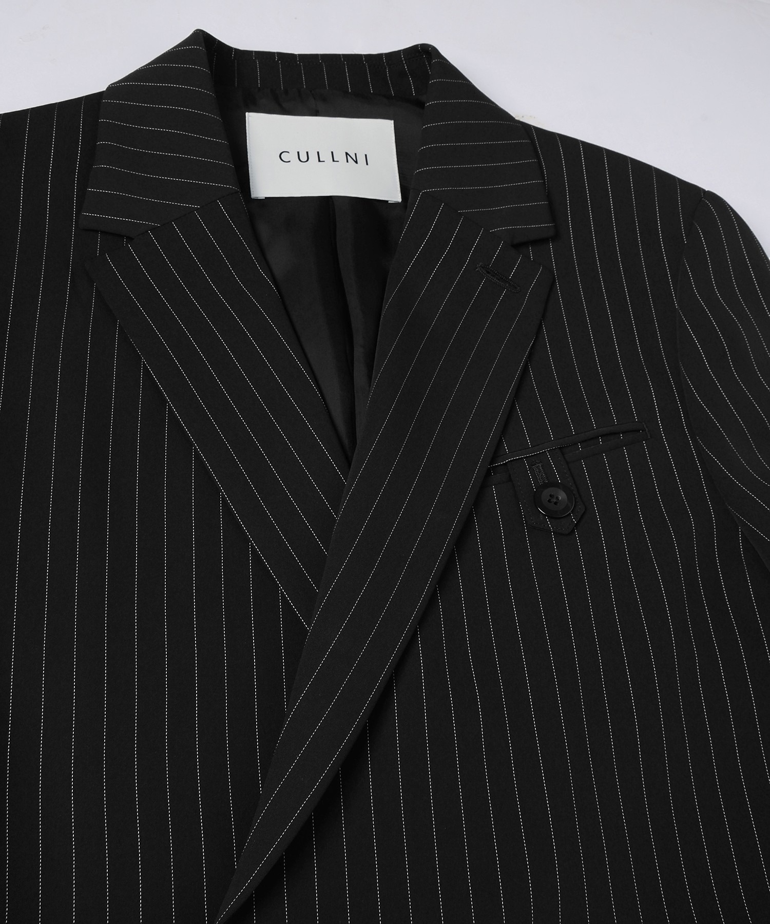 Stripe Double Cloth Button-Tab Pocket Tailored Jacket CULLNI