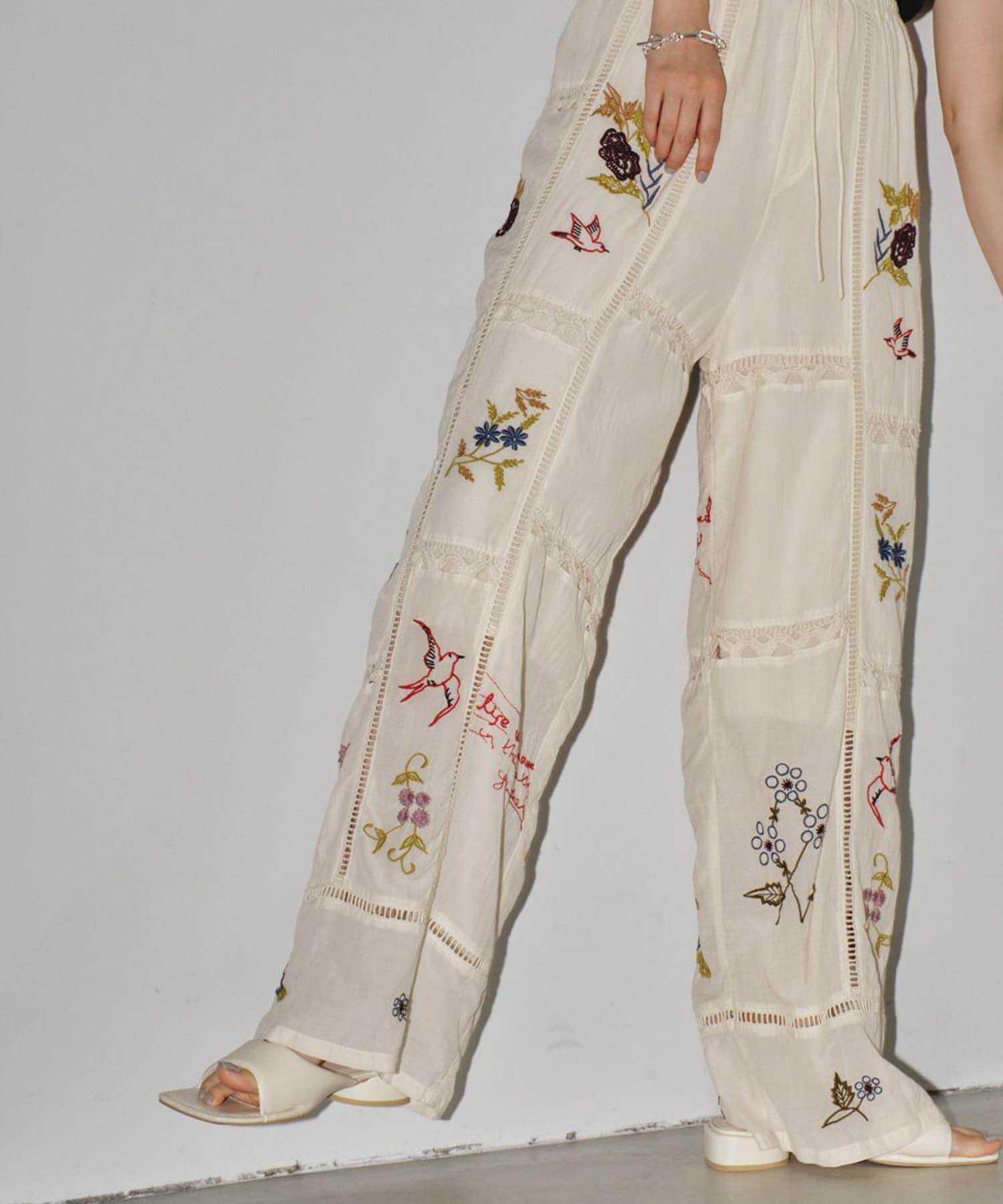Embroidery Patchwork Trousers TODAYFUL
