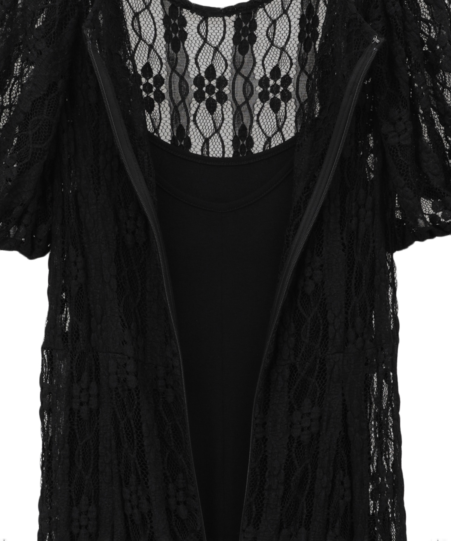 LACE MINI PUFF SLEEVE ONEPIECE(1 BLACK): CLANE: WOMENS｜ STUDIOUS ...