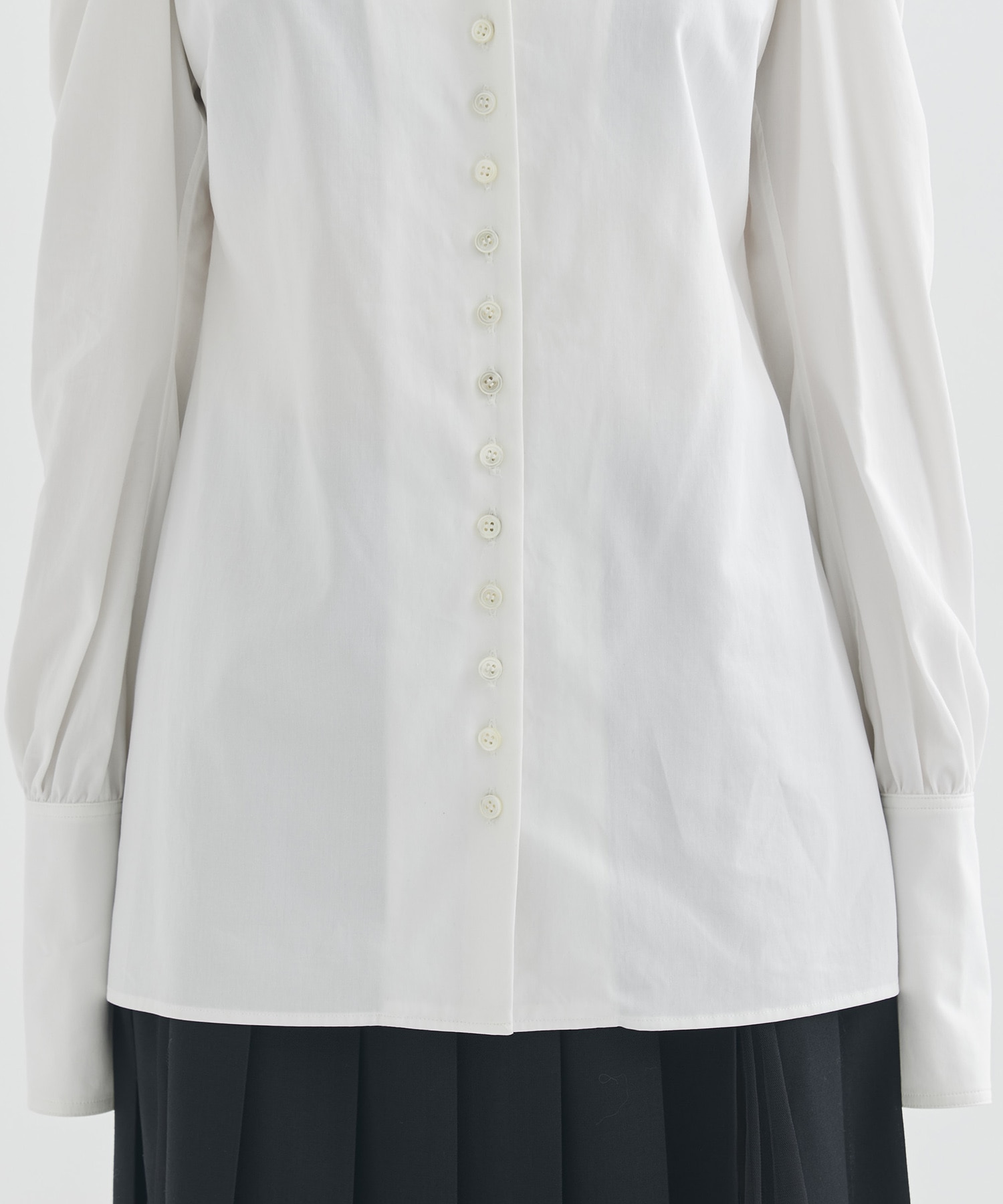 PUFF-SLEEVED COTTON SATIN SHIRT FETICO