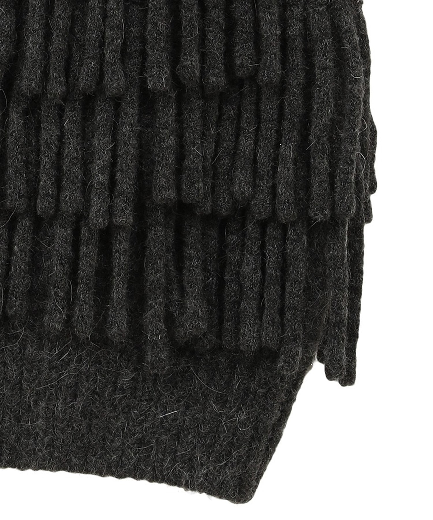 W FACE FRINGE KNIT VEST CLANE