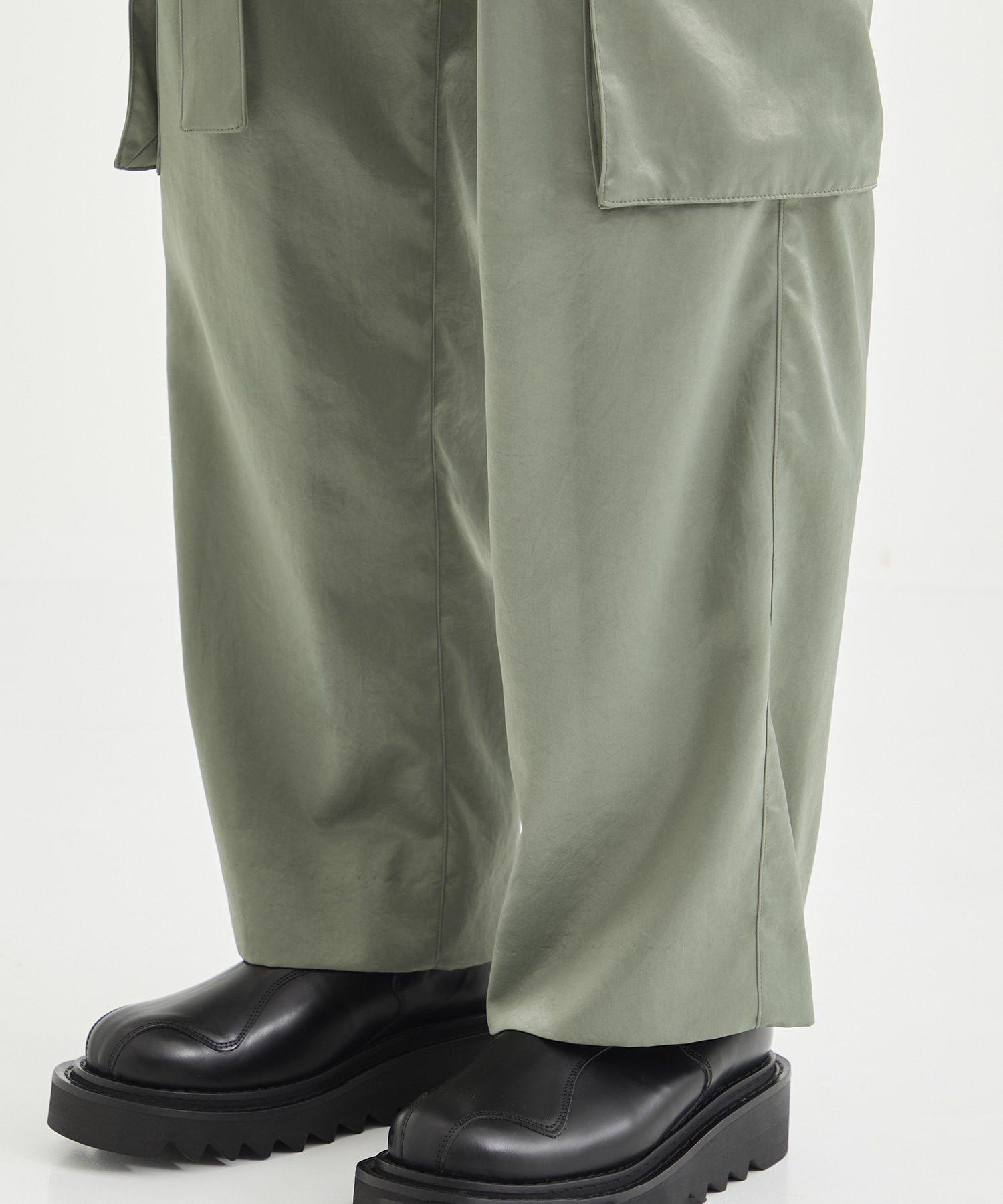 Satin belted cargo pants 08sircus