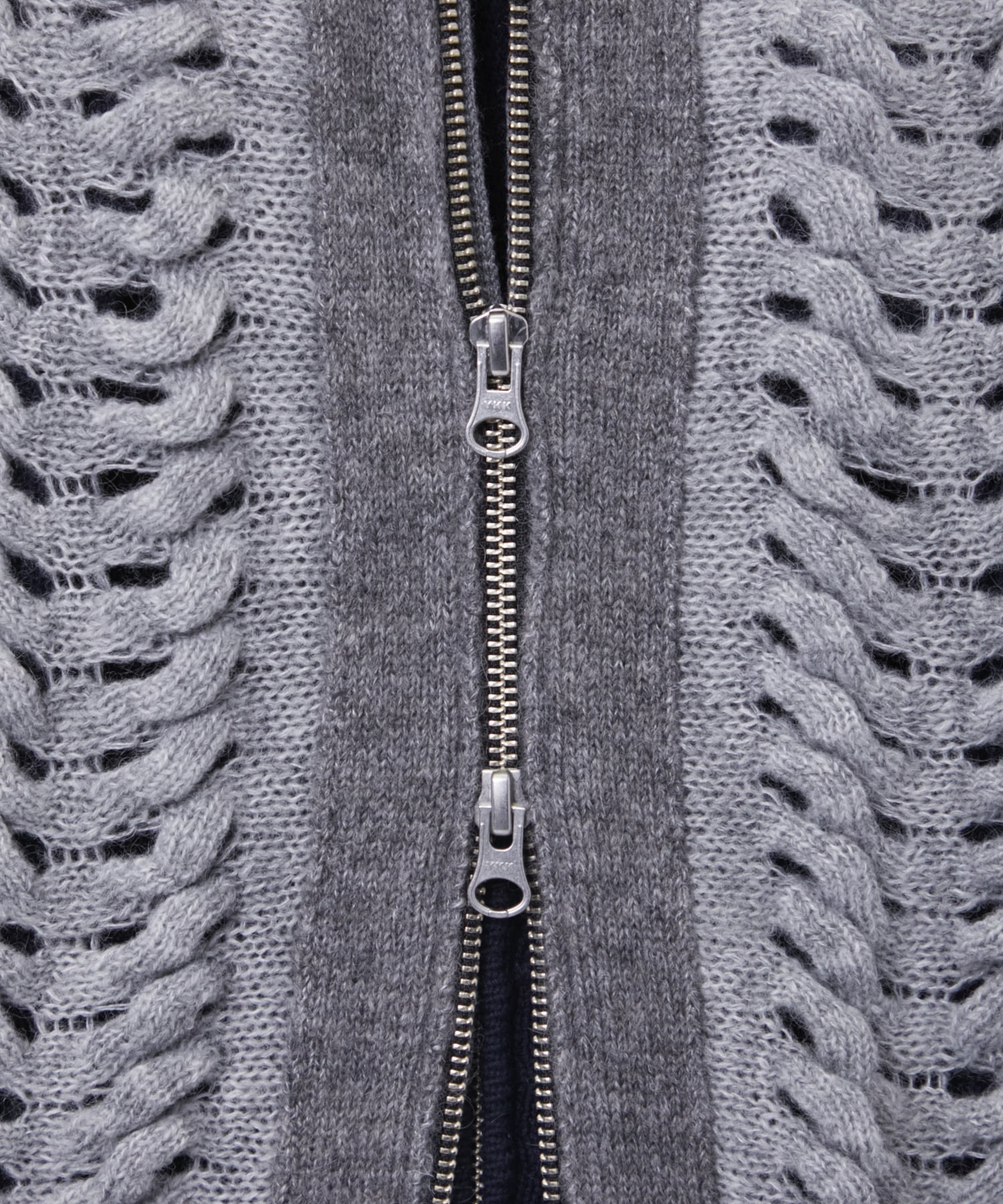 ウールモヘアZIP Knit Cardigan PEIEN