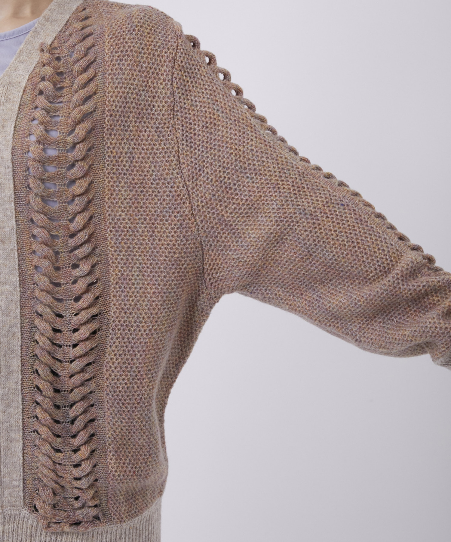 ウールモヘアZIP Knit Cardigan PEIEN
